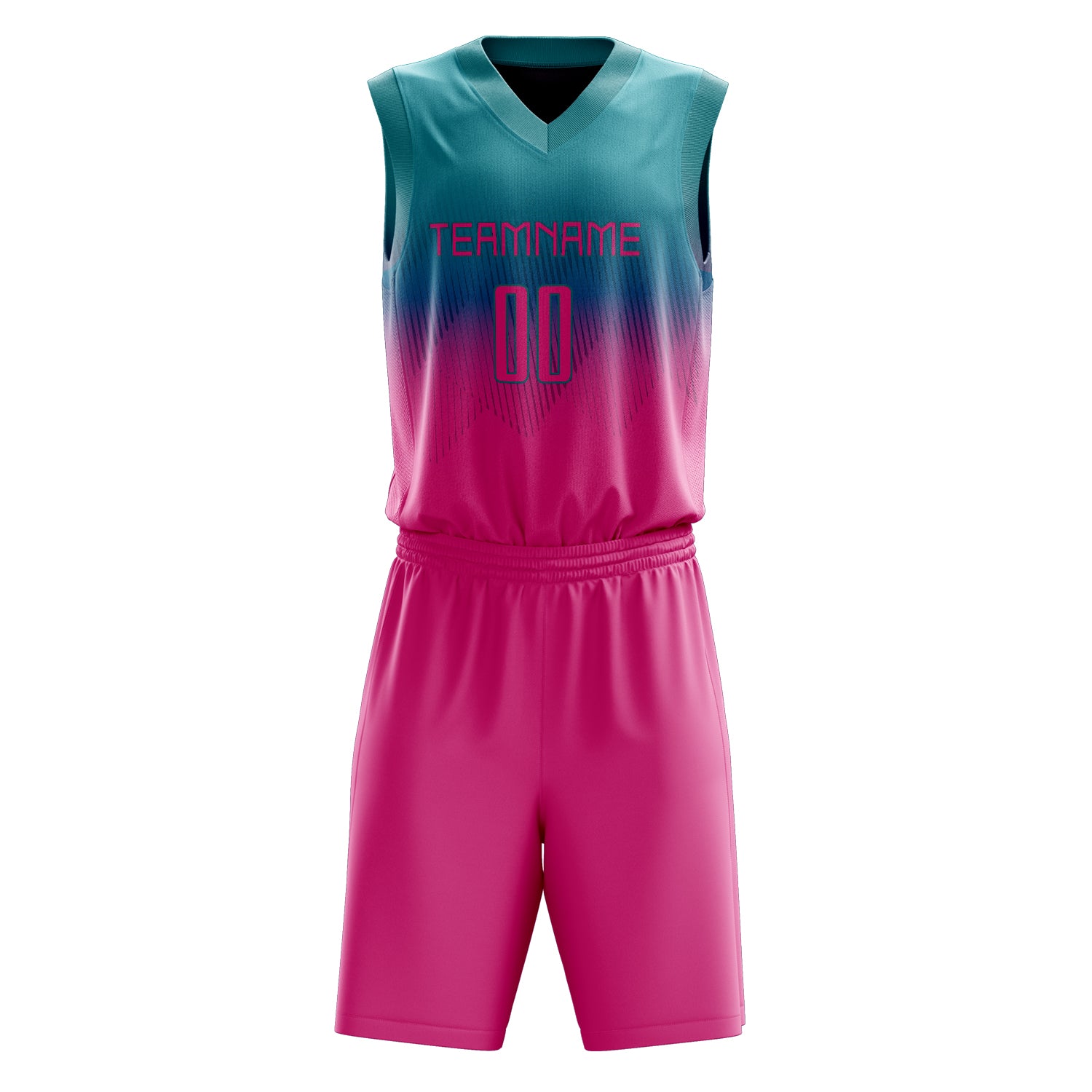 Custom Professional Teal Pink Basketball Jersey Set