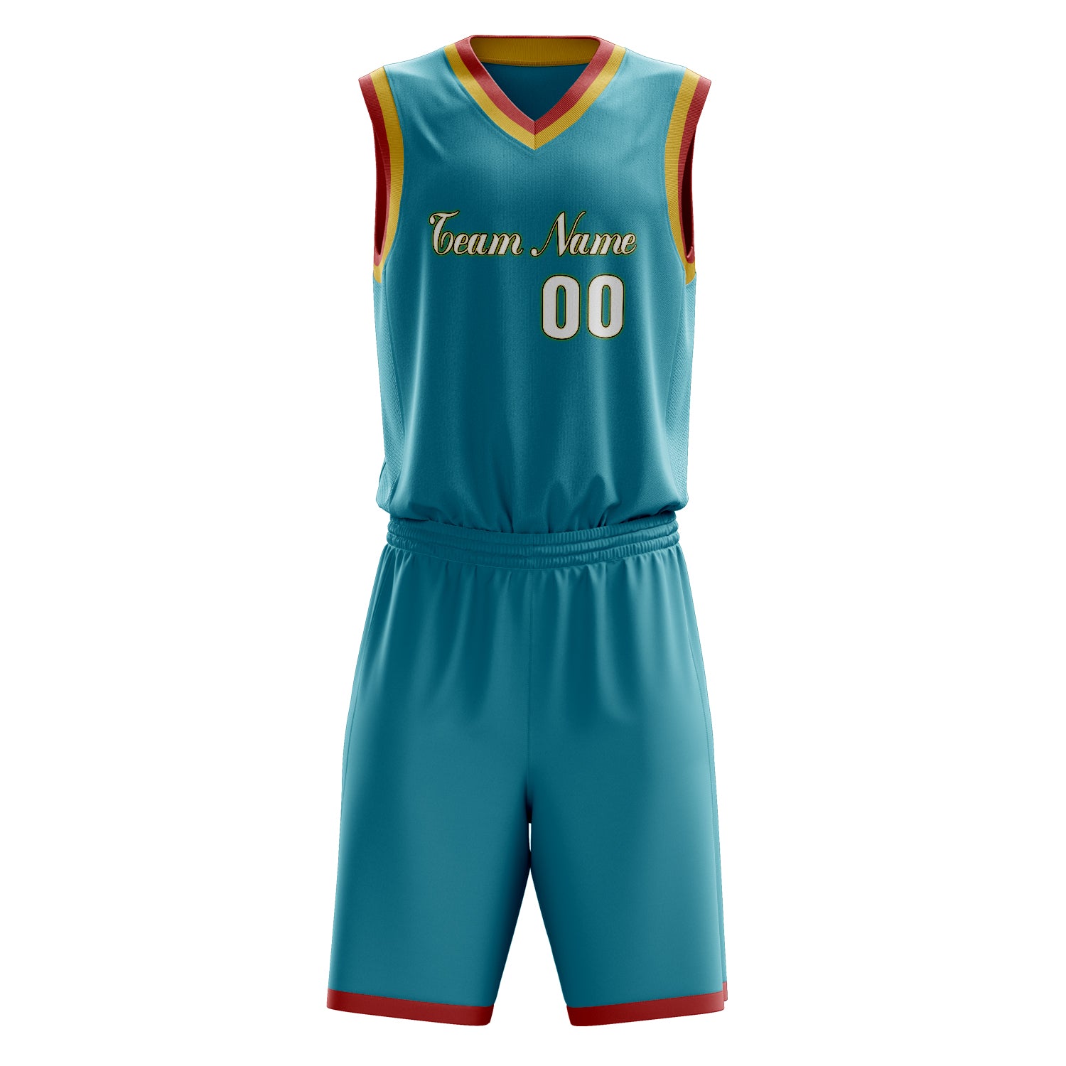 Custom Professional Teal White Basketball Jersey Set