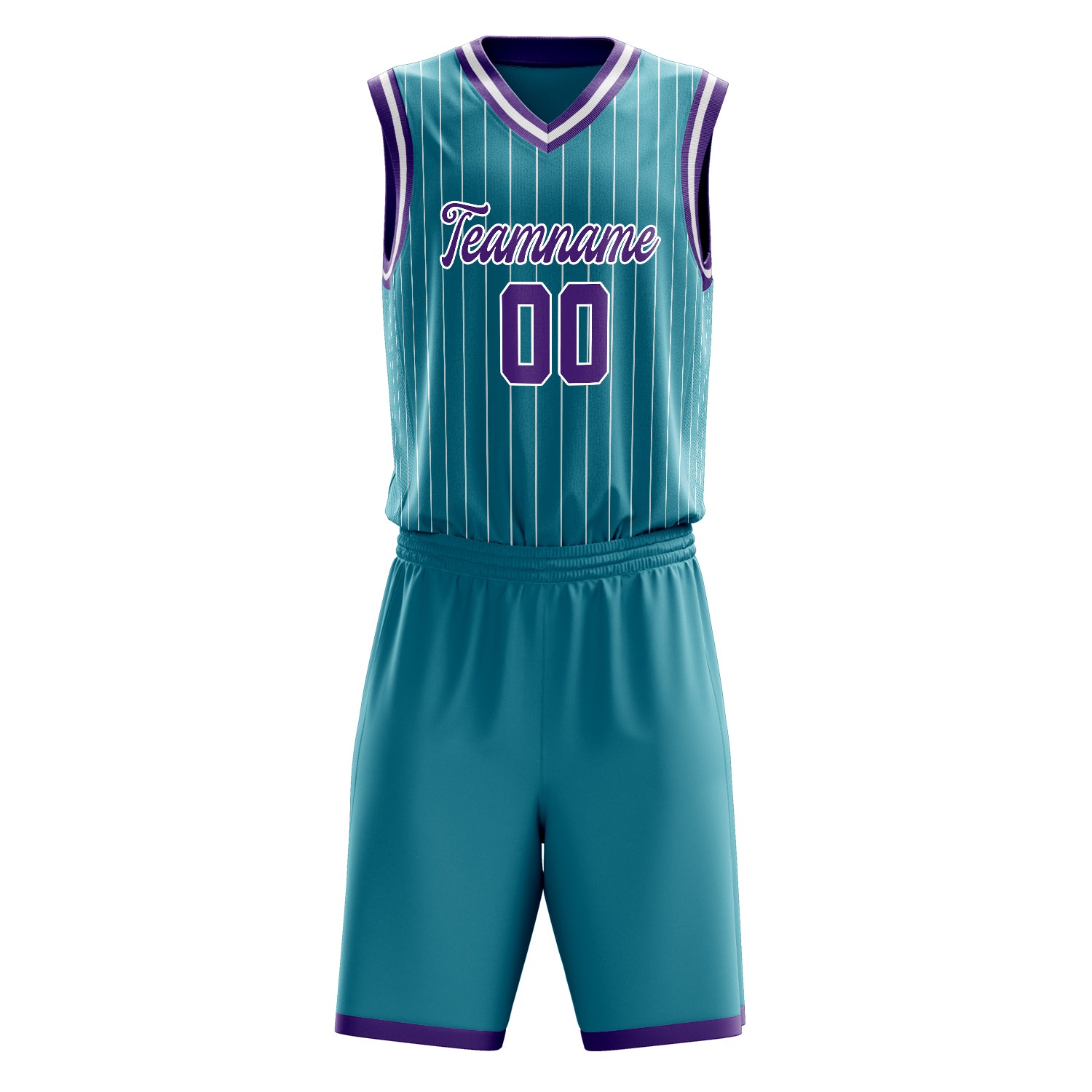 Custom Professional Teal Purple Basketball Jersey Set