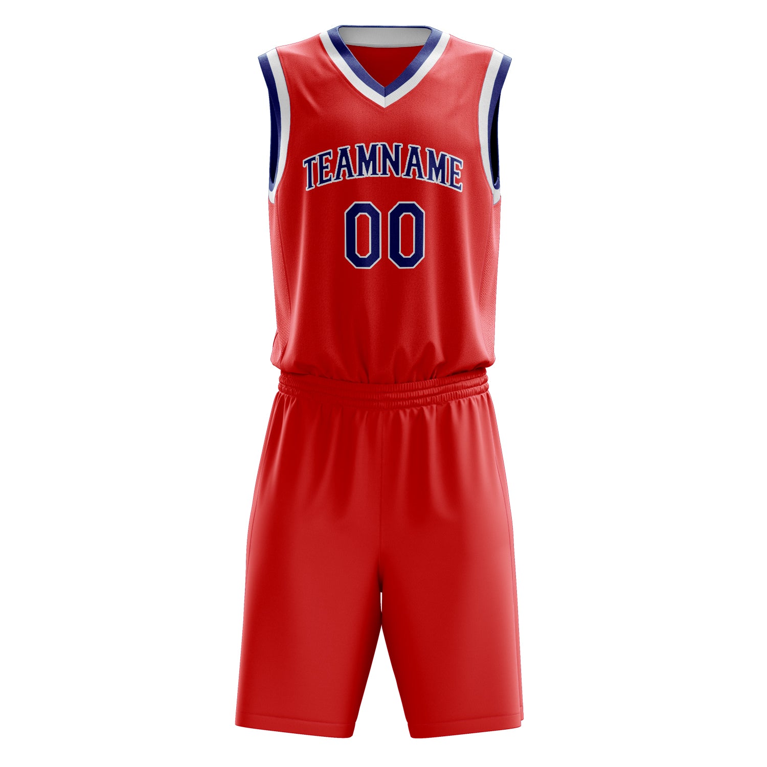 Maßgeschneidertes professionelles Rot Marineblau Basketballtrikot-Set