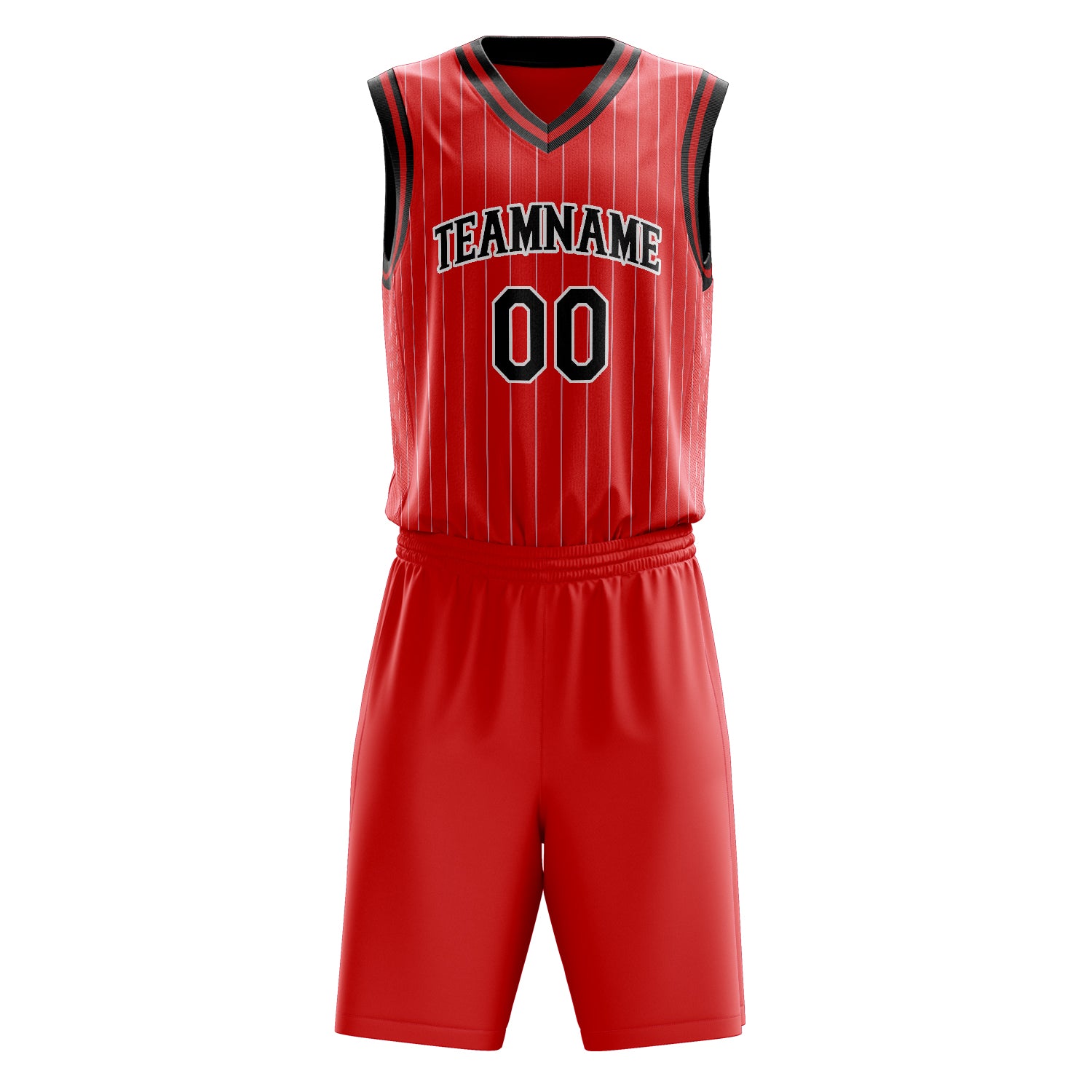 Custom Professional Red Black Basketball Jersey Set