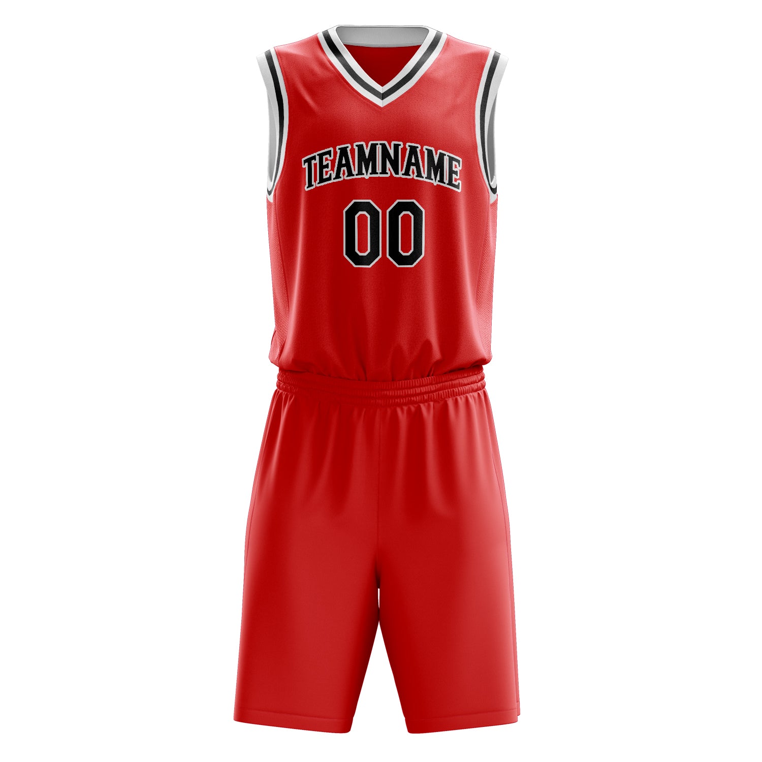 Custom Professional Red Black Basketball Jersey Set