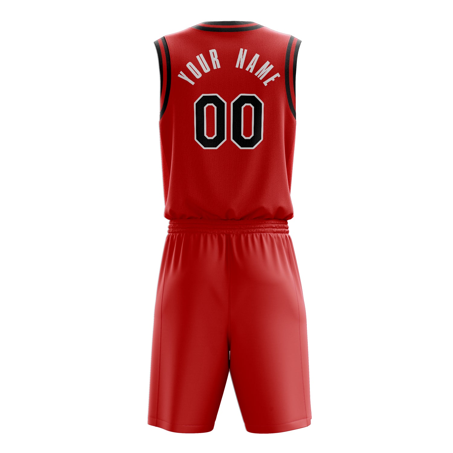 Maßgeschneidertes professionelles Rot Schwarz Basketballtrikot-Set