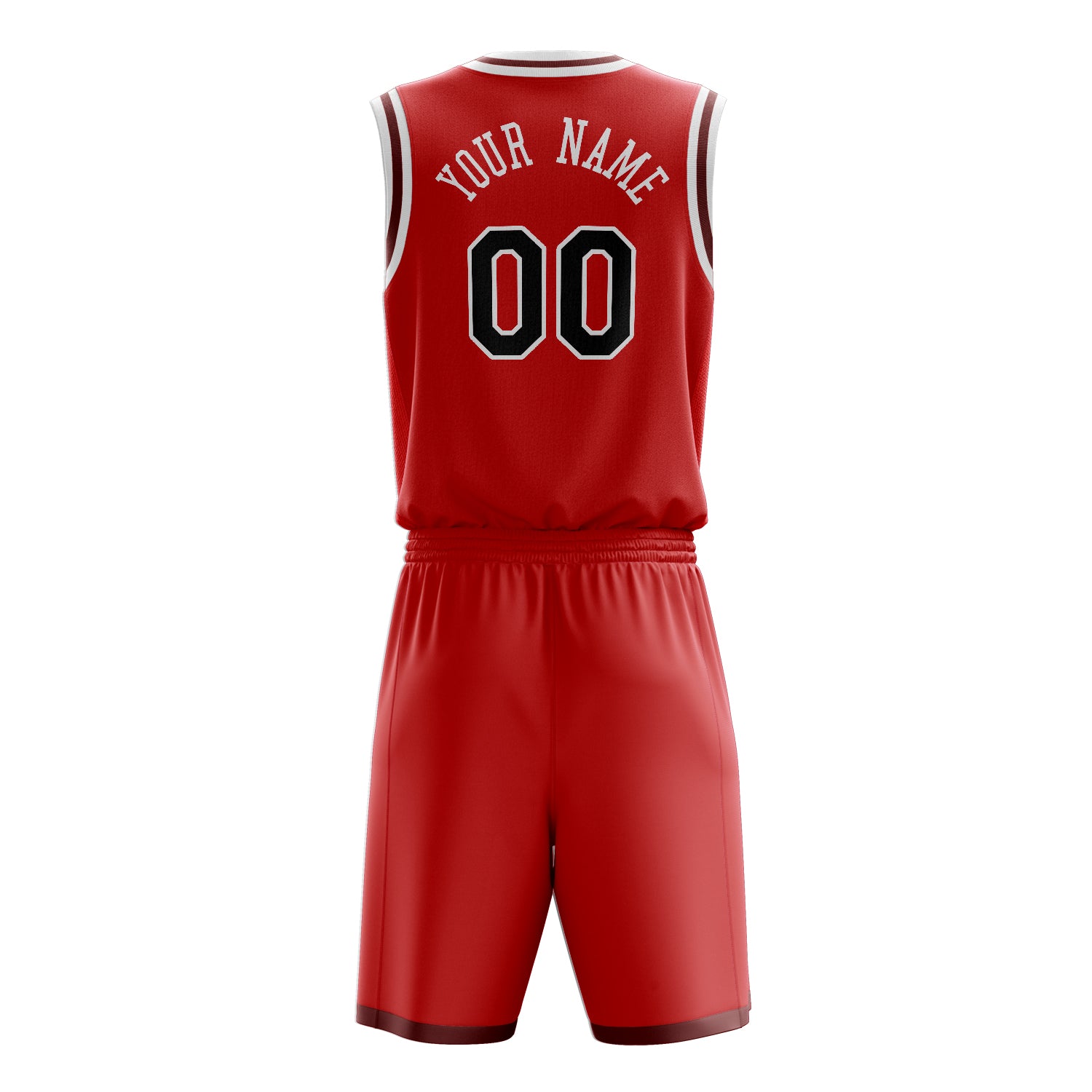 Maßgeschneidertes professionelles Rot Schwarz Basketballtrikot-Set