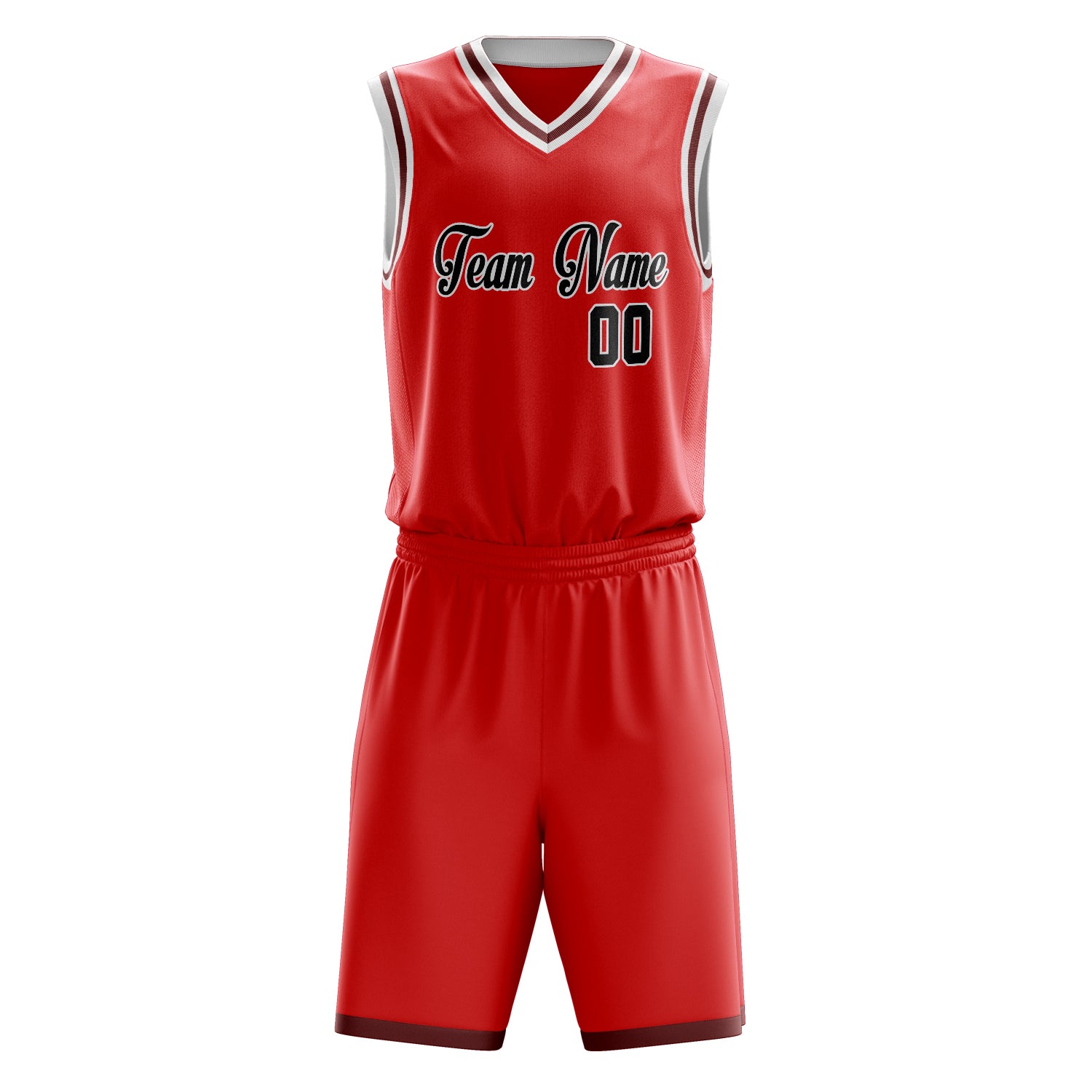 Custom Professional Red Black Basketball Jersey Set