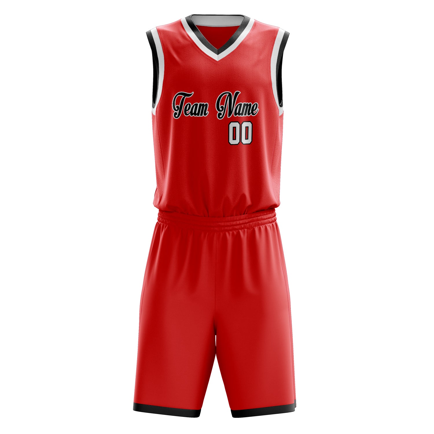 Custom Professional Red White Basketball Jersey Set