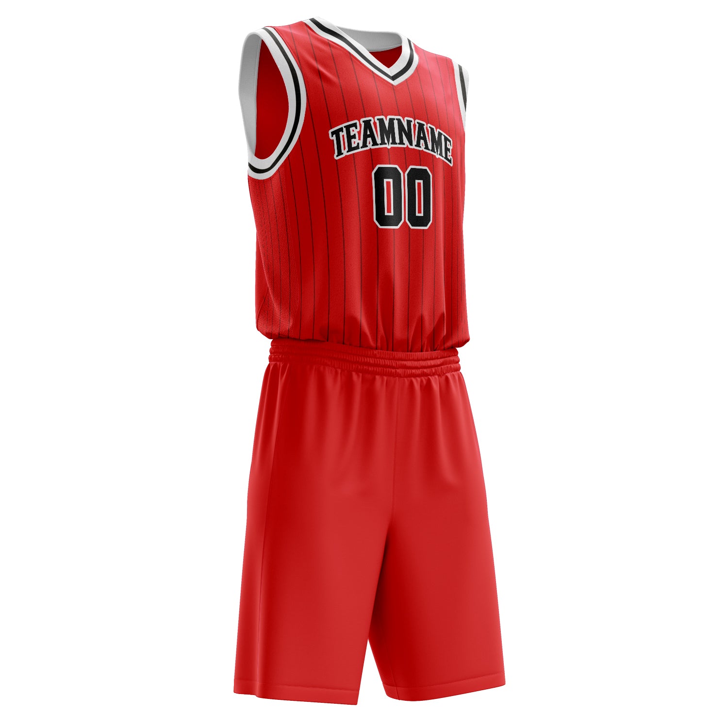 Maßgeschneidertes professionelles Rot Schwarz Basketballtrikot-Set