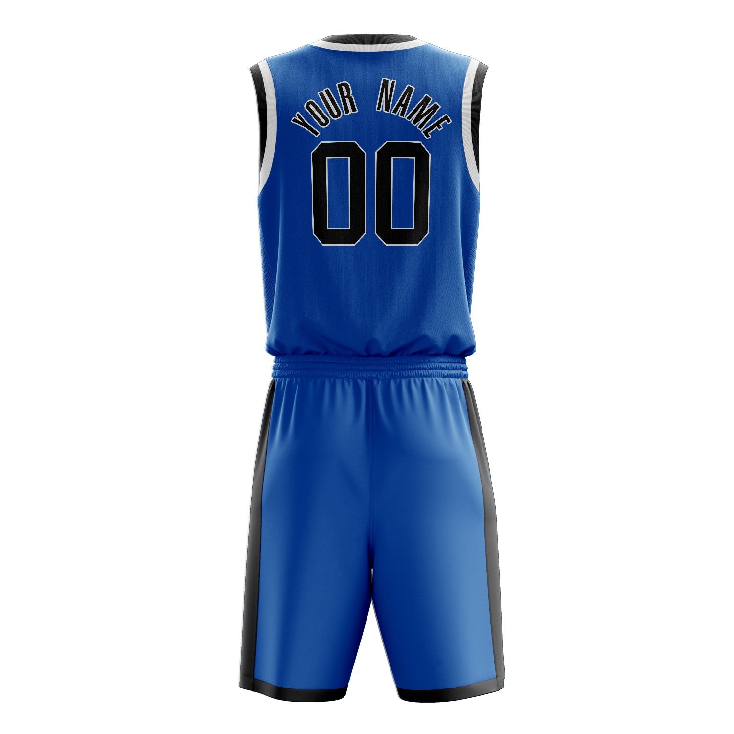 Custom Professional Blue Black Basketball Jersey Set