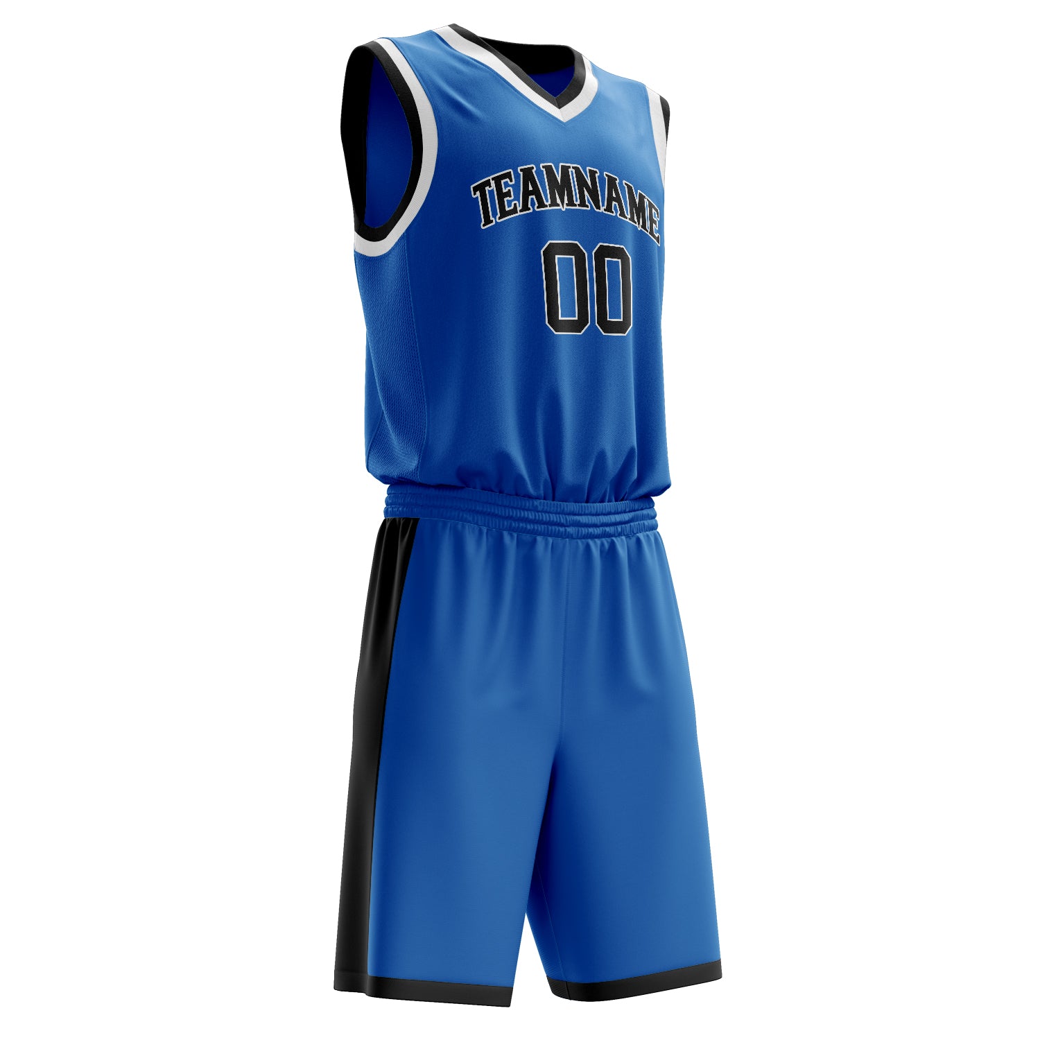 Custom Professional Blue Black Basketball Jersey Set