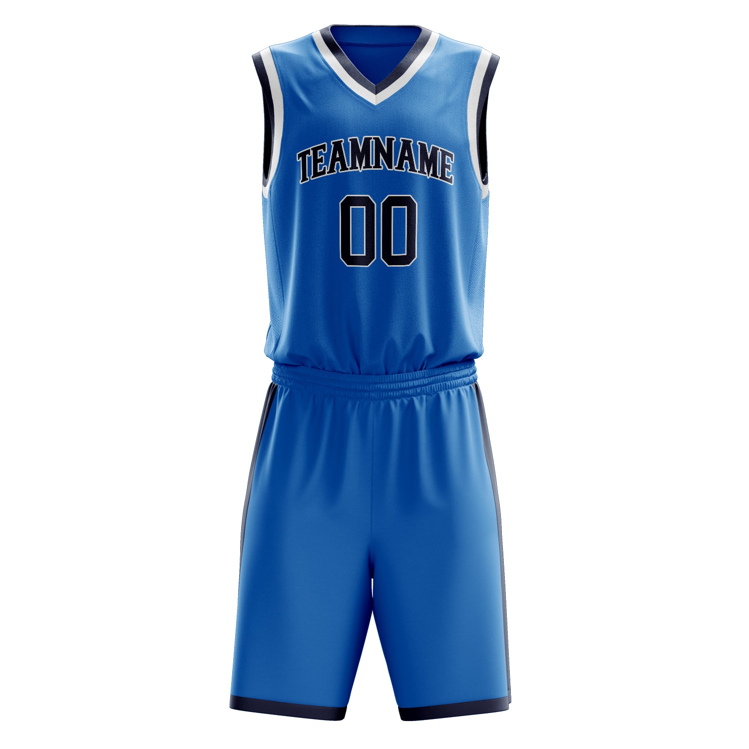 Custom Professional Blue Black Basketball Jersey Set
