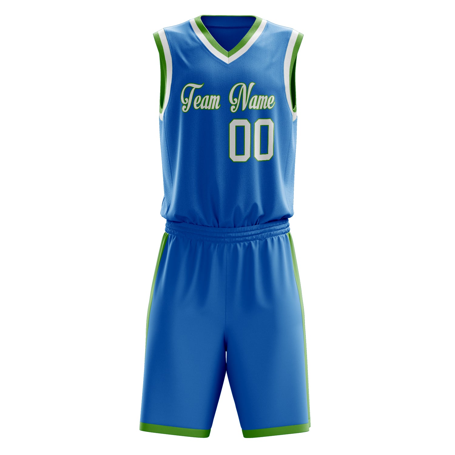 Custom Professional Blue White Basketball Jersey Set