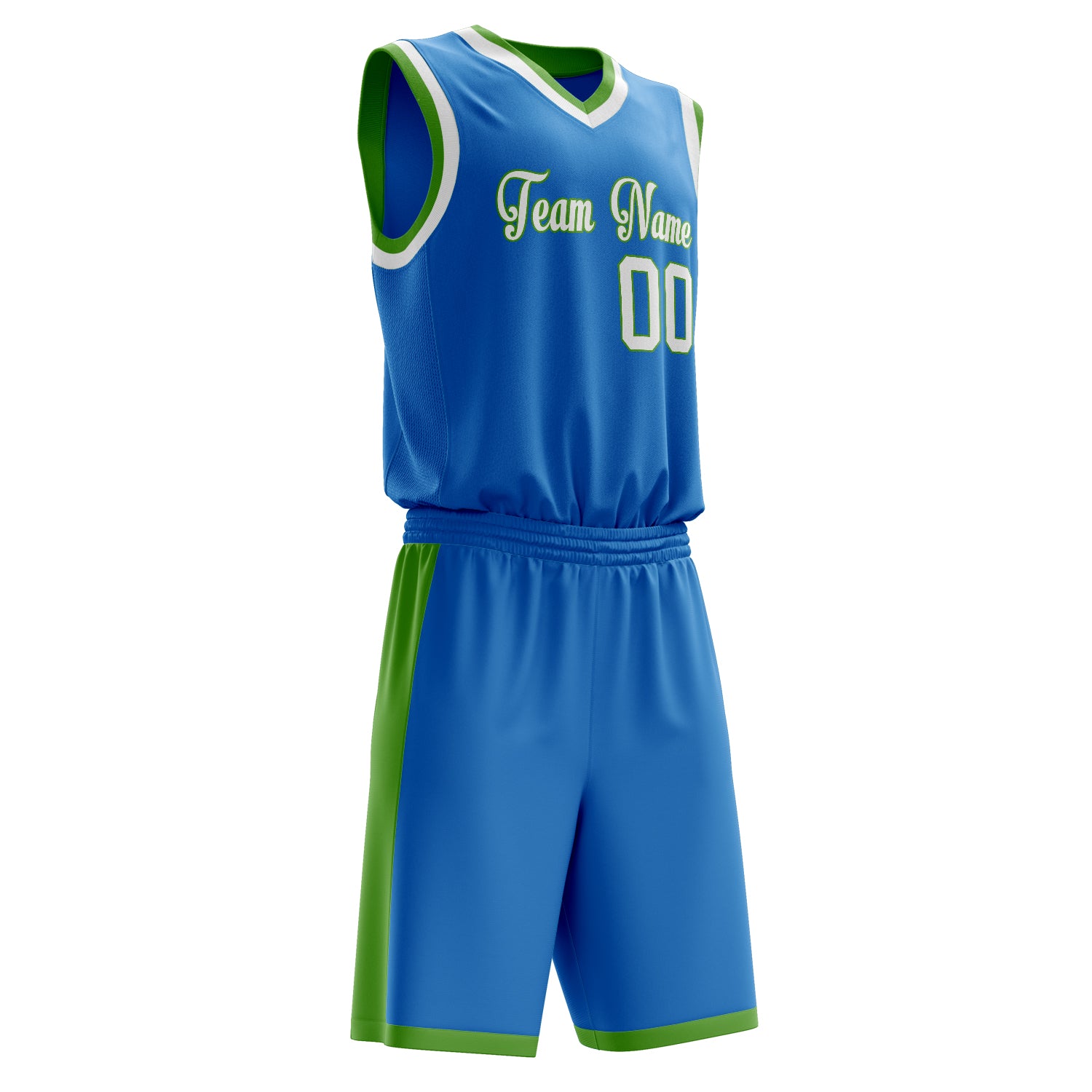 Custom Professional Blue White Basketball Jersey Set