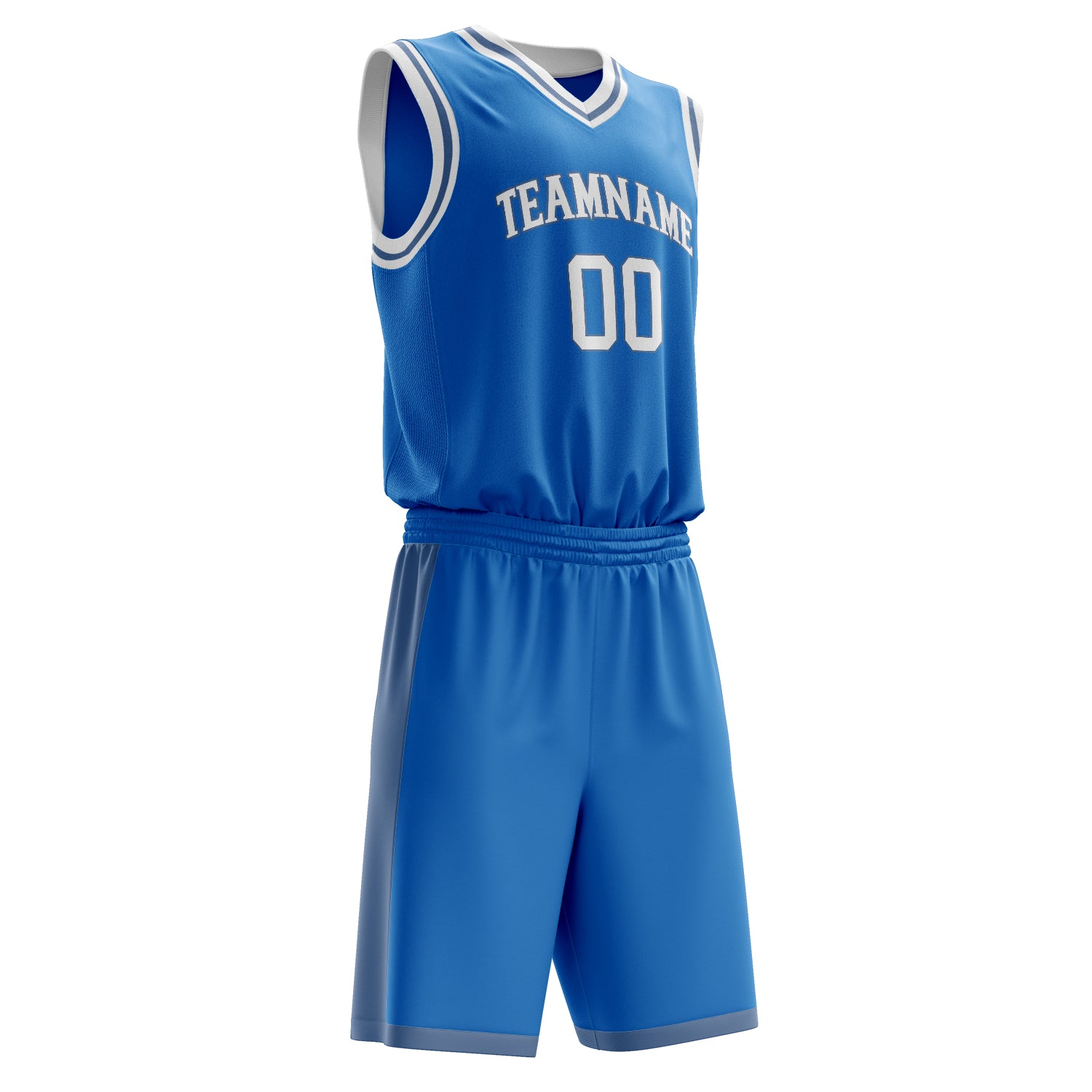 Custom Professional Blue White Basketball Jersey Set