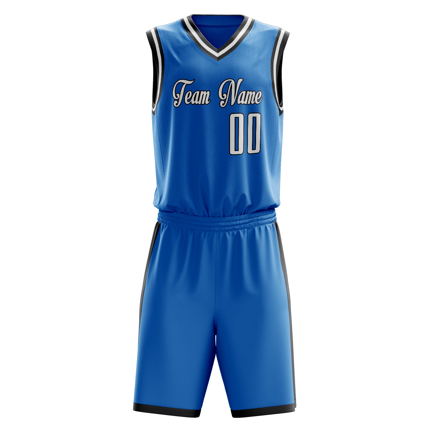 Custom Professional Blue White Basketball Jersey Set