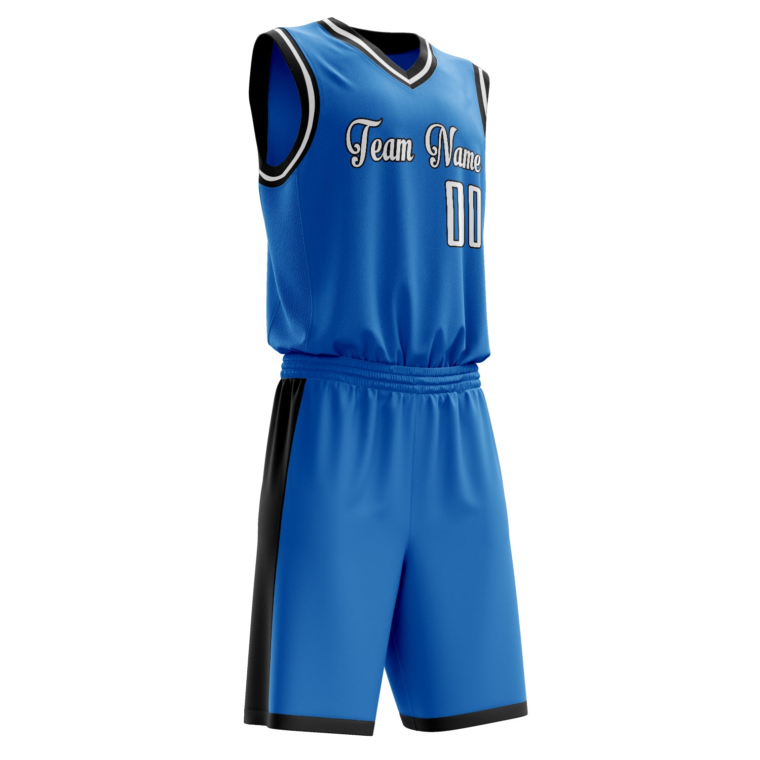 Custom Professional Blue White Basketball Jersey Set