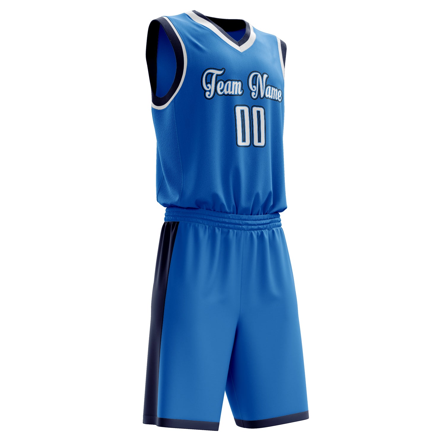 Custom Professional Blue White Basketball Jersey Set