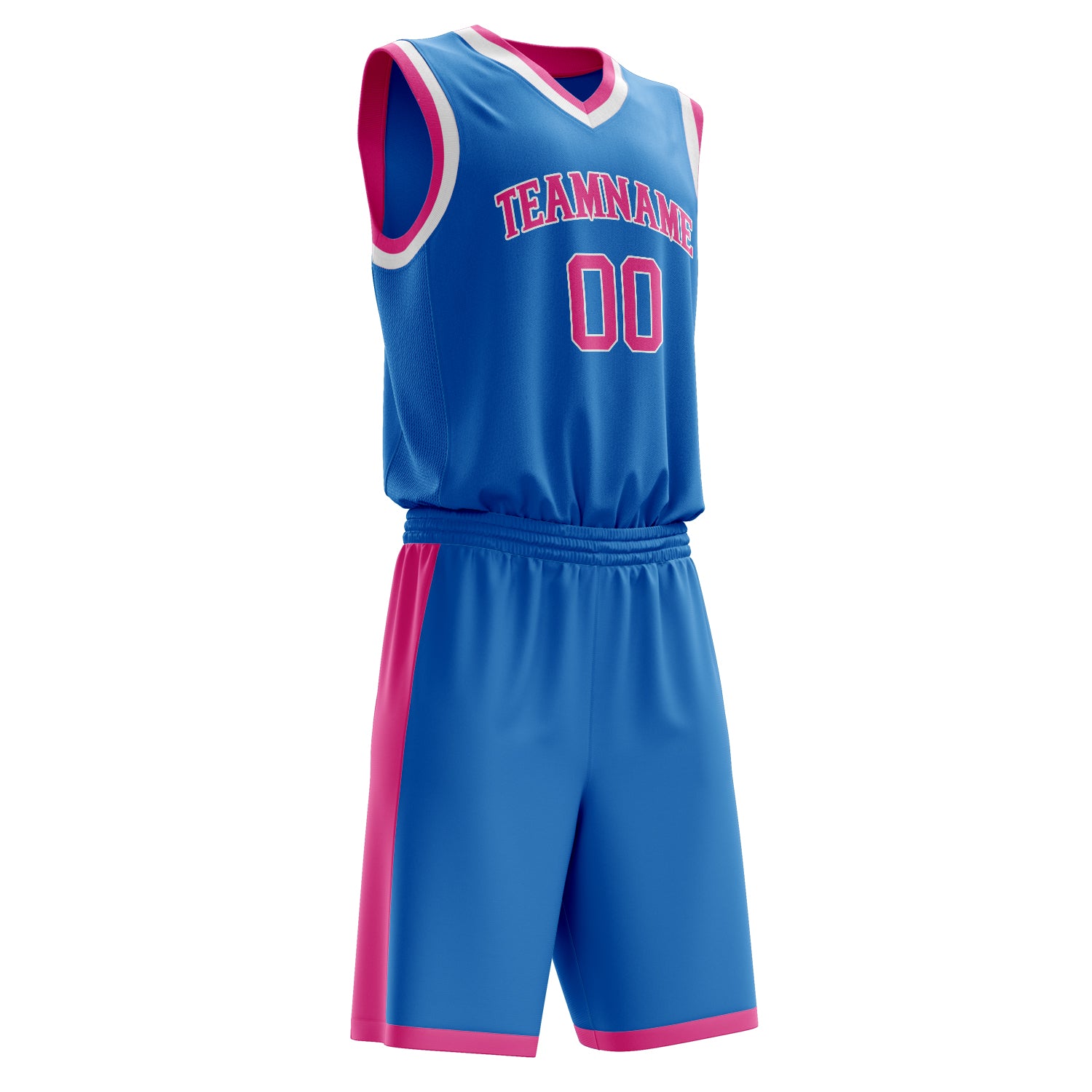 Custom Professional Blue Pink Basketball Jersey Set