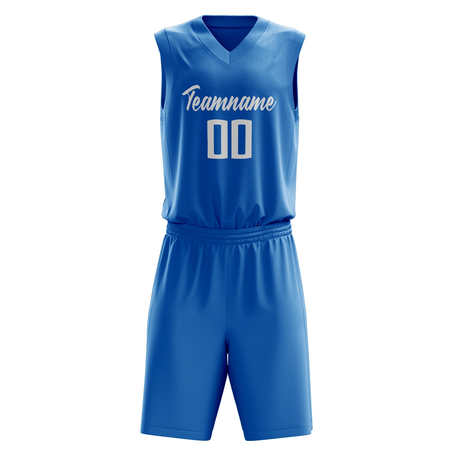 Custom Professional Blue White Basketball Jersey Set