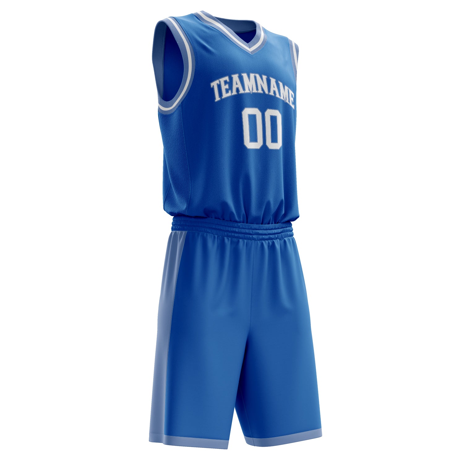 Custom Professional Blue White Basketball Jersey Set