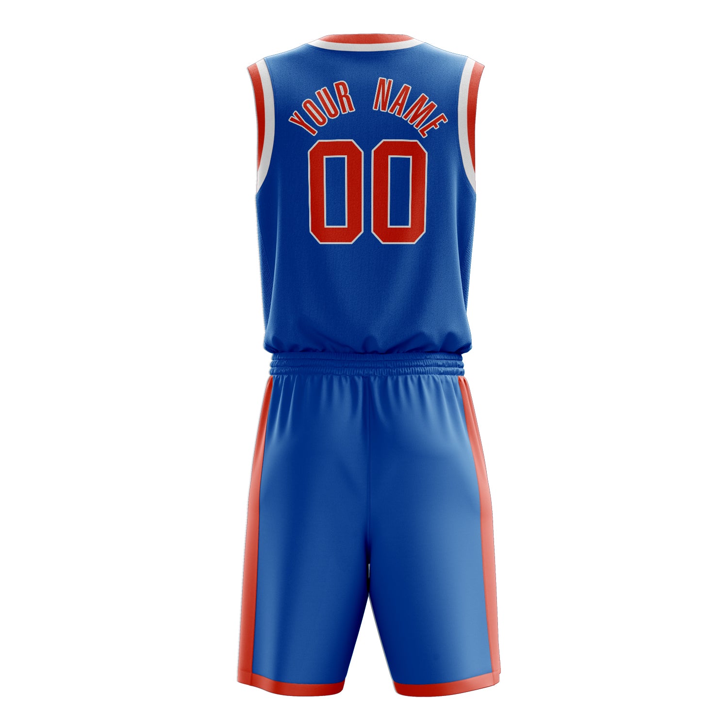 Custom Professional Blue Orange Basketball Jersey Set