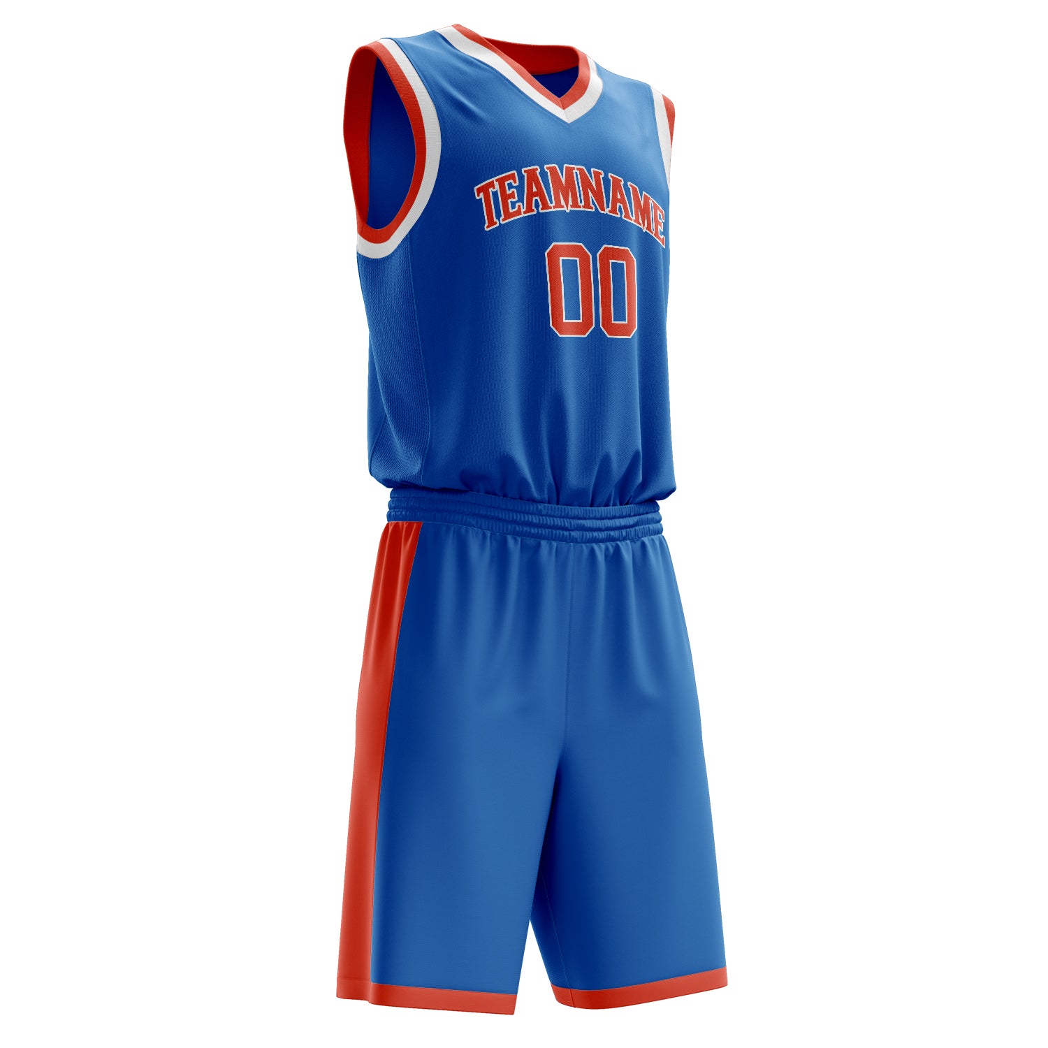 Custom Professional Blue Orange Basketball Jersey Set