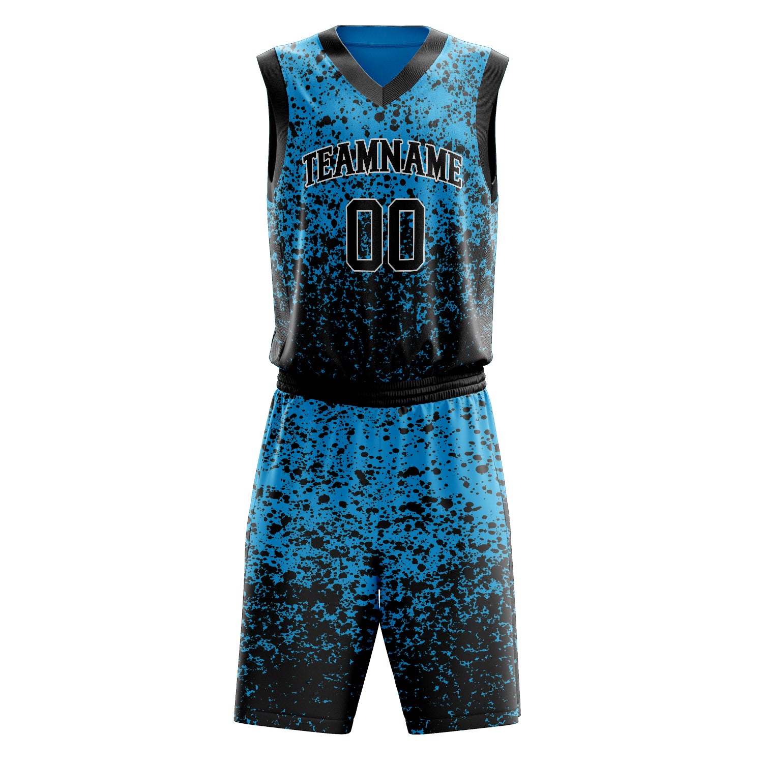 Custom Professional Blue Black Basketball Jersey Set