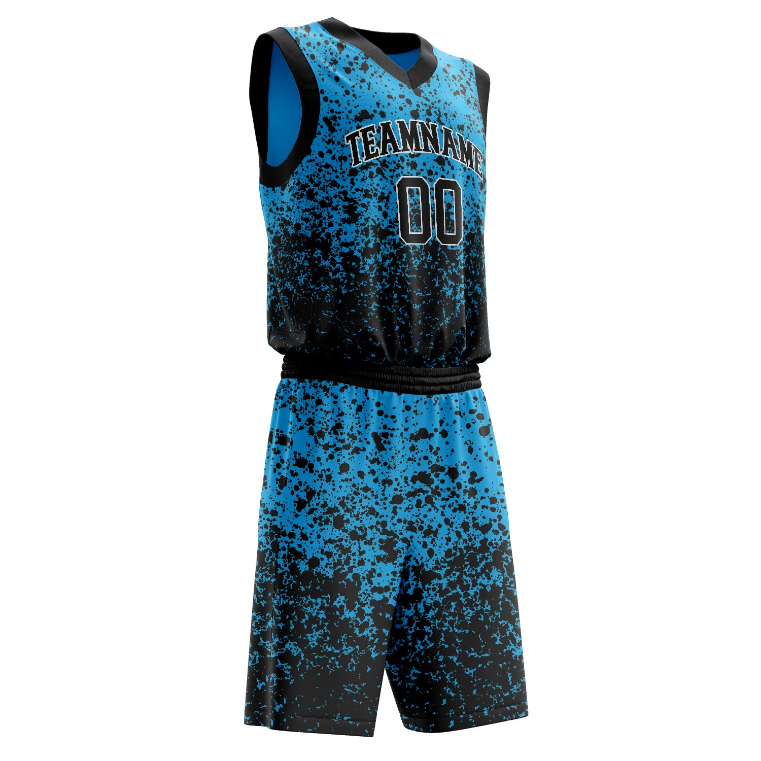 Custom Professional Blue Black Basketball Jersey Set
