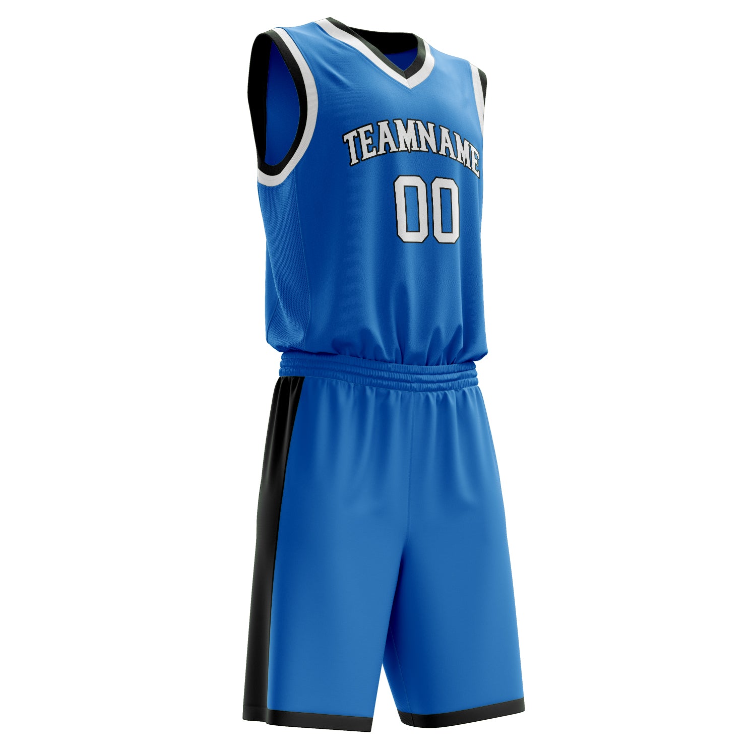 Maßgeschneidertes professionelles Blau Weiß Basketballtrikot-Set