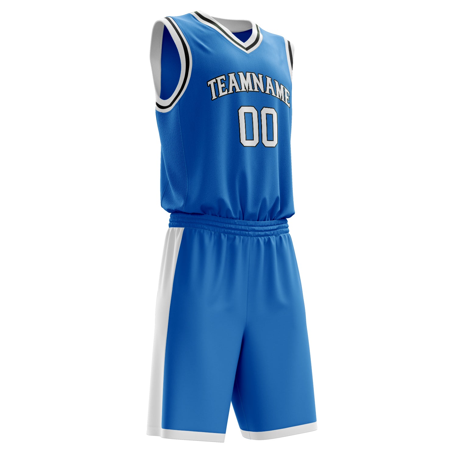 Maßgeschneidertes professionelles Blau Weiß Basketballtrikot-Set