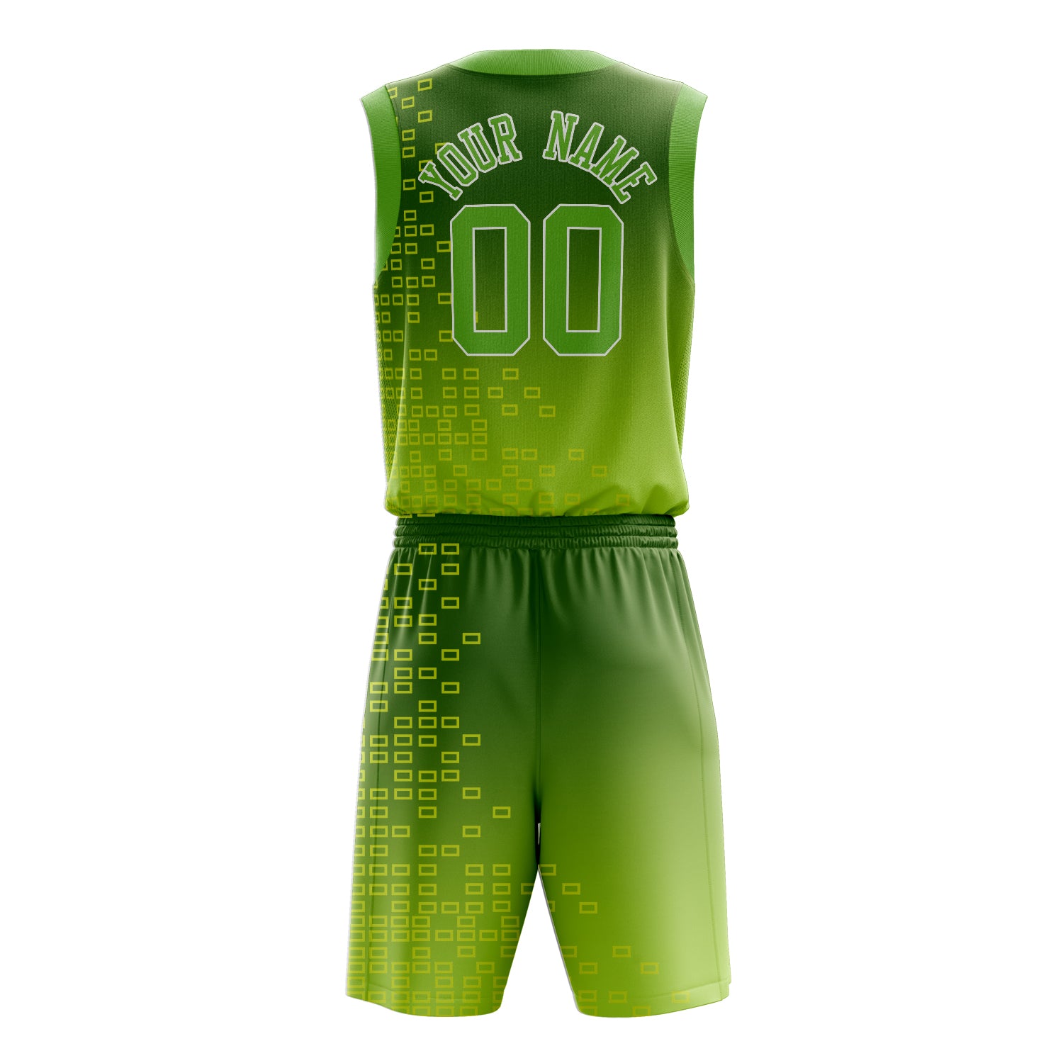 Maßgeschneidertes professionelles Neongrün Weiß Basketballtrikot-Set