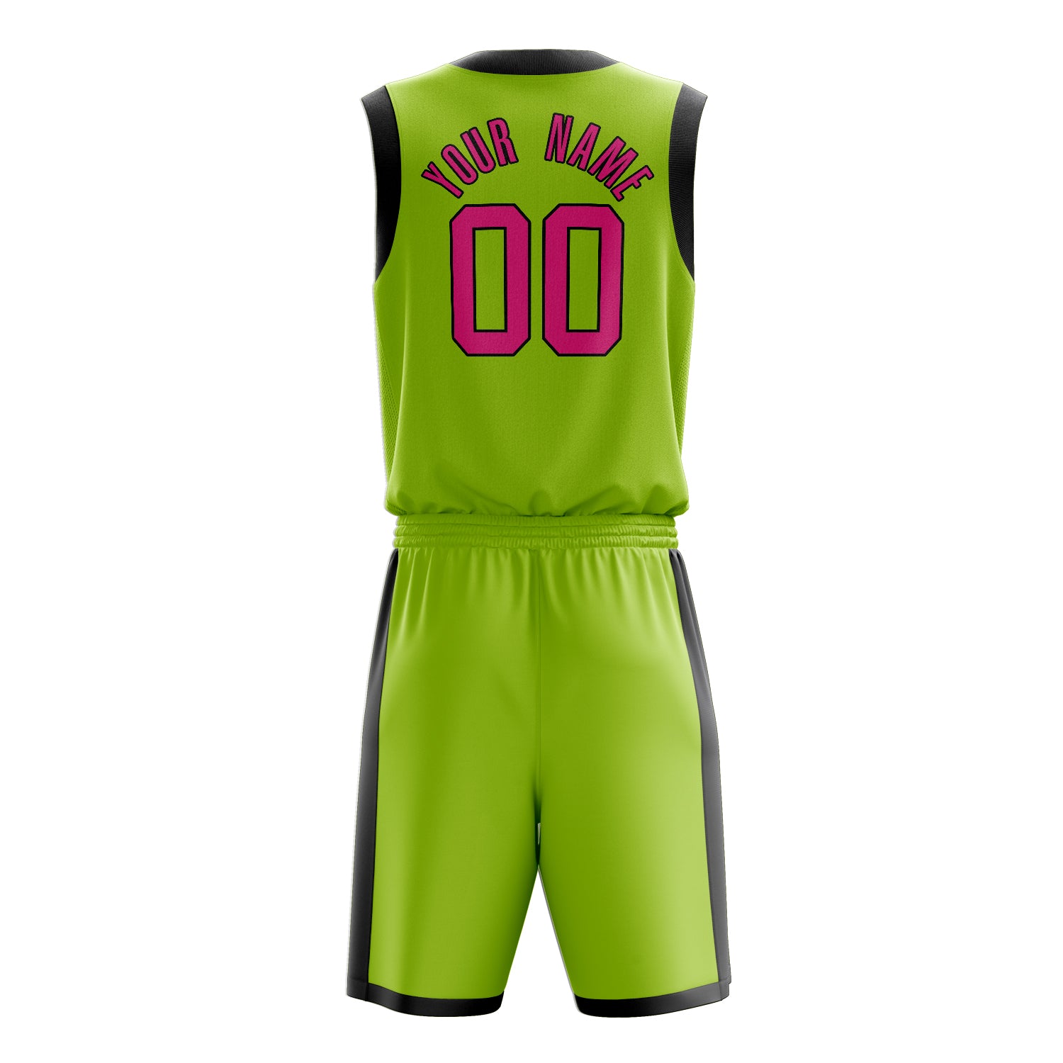 Maßgeschneidertes professionelles Neongrün Rosa Basketballtrikot-Set