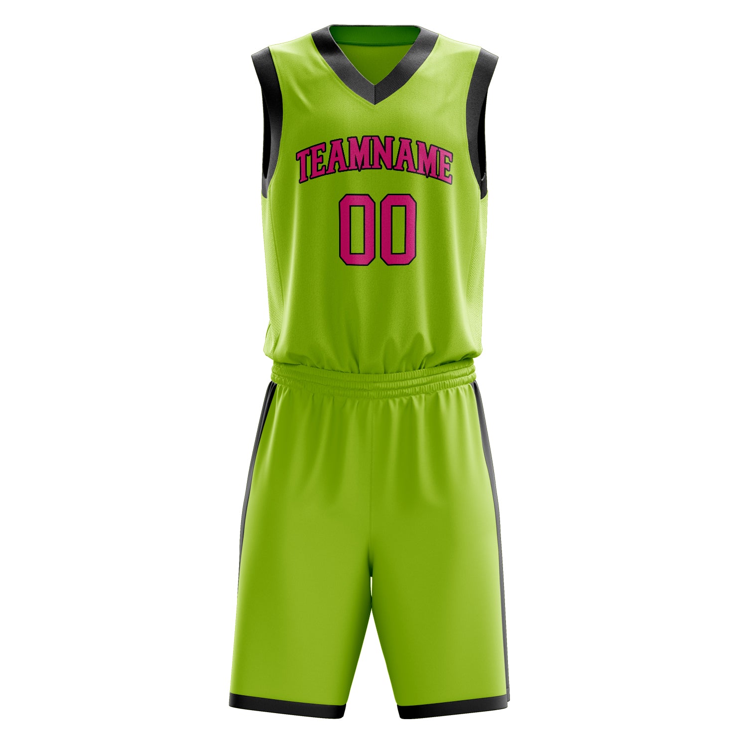 Custom Professional Neon Green Pink Basketball Jersey Set