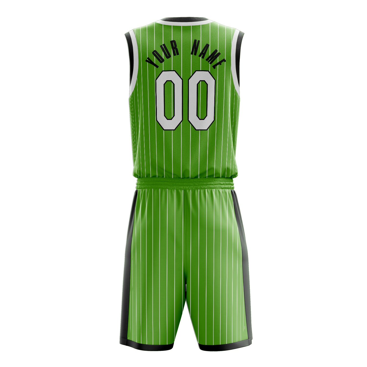 Maßgeschneidertes professionelles Neongrün Weiß Basketballtrikot-Set