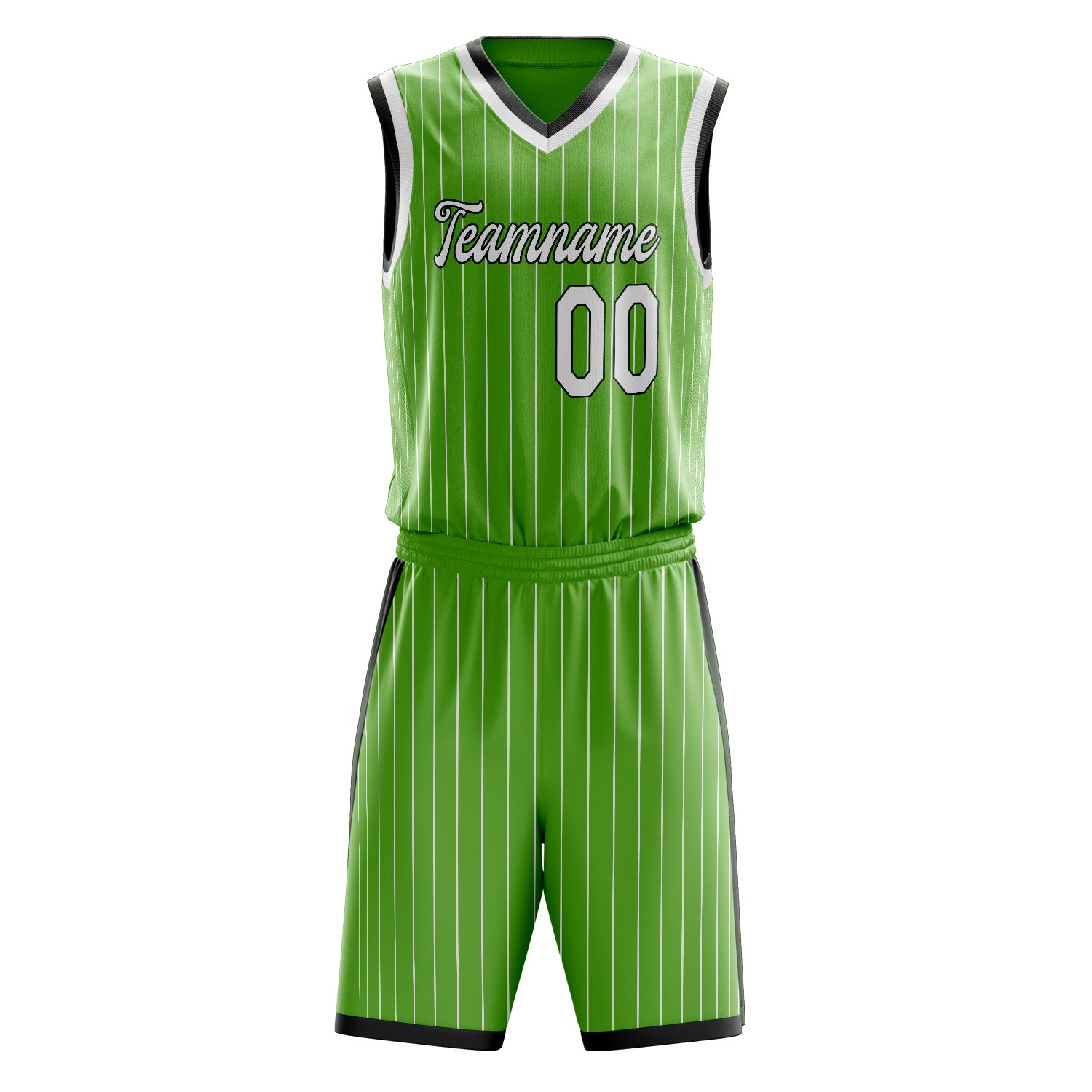 Custom Professional Neon Green White Basketball Jersey Set