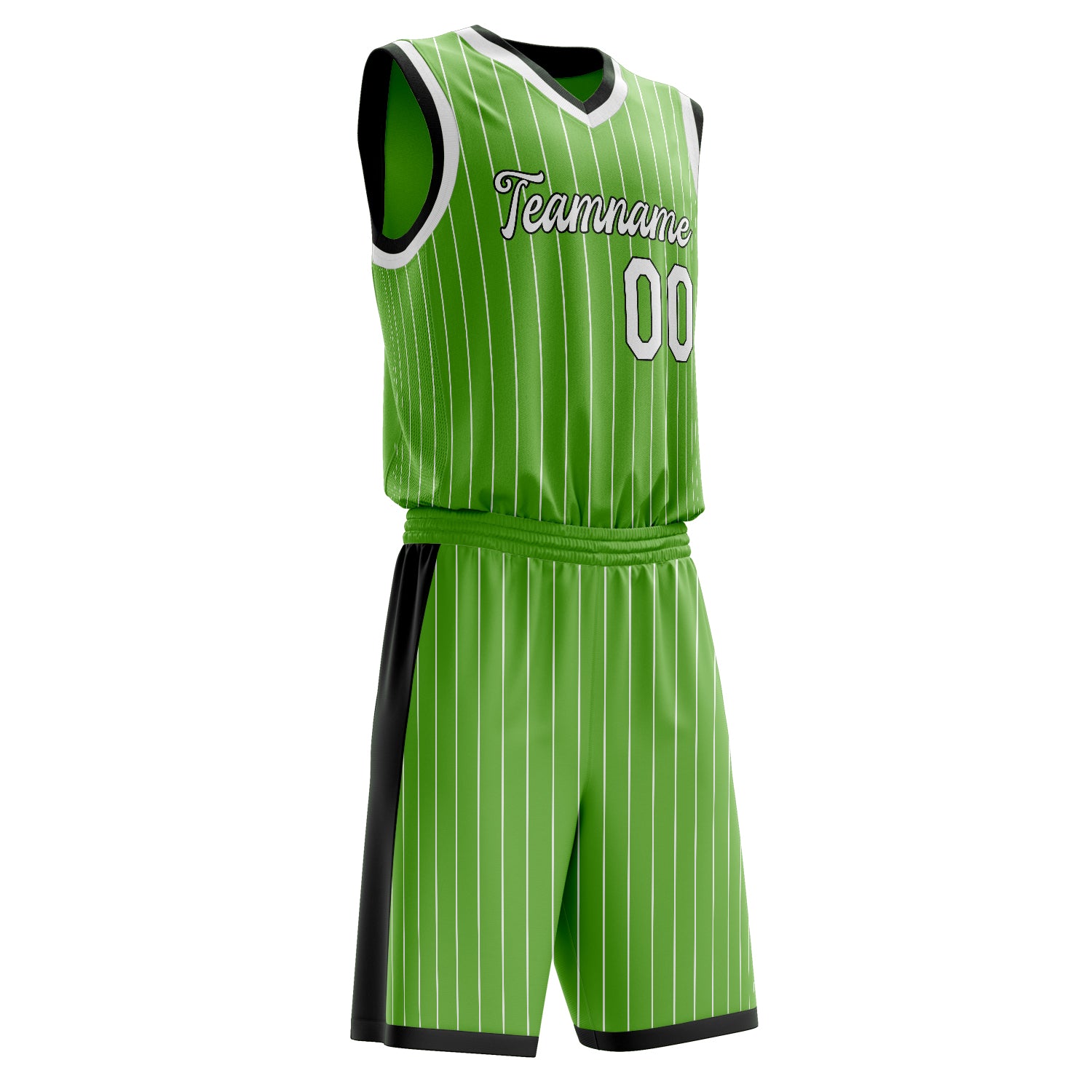 Maßgeschneidertes professionelles Neongrün Weiß Basketballtrikot-Set