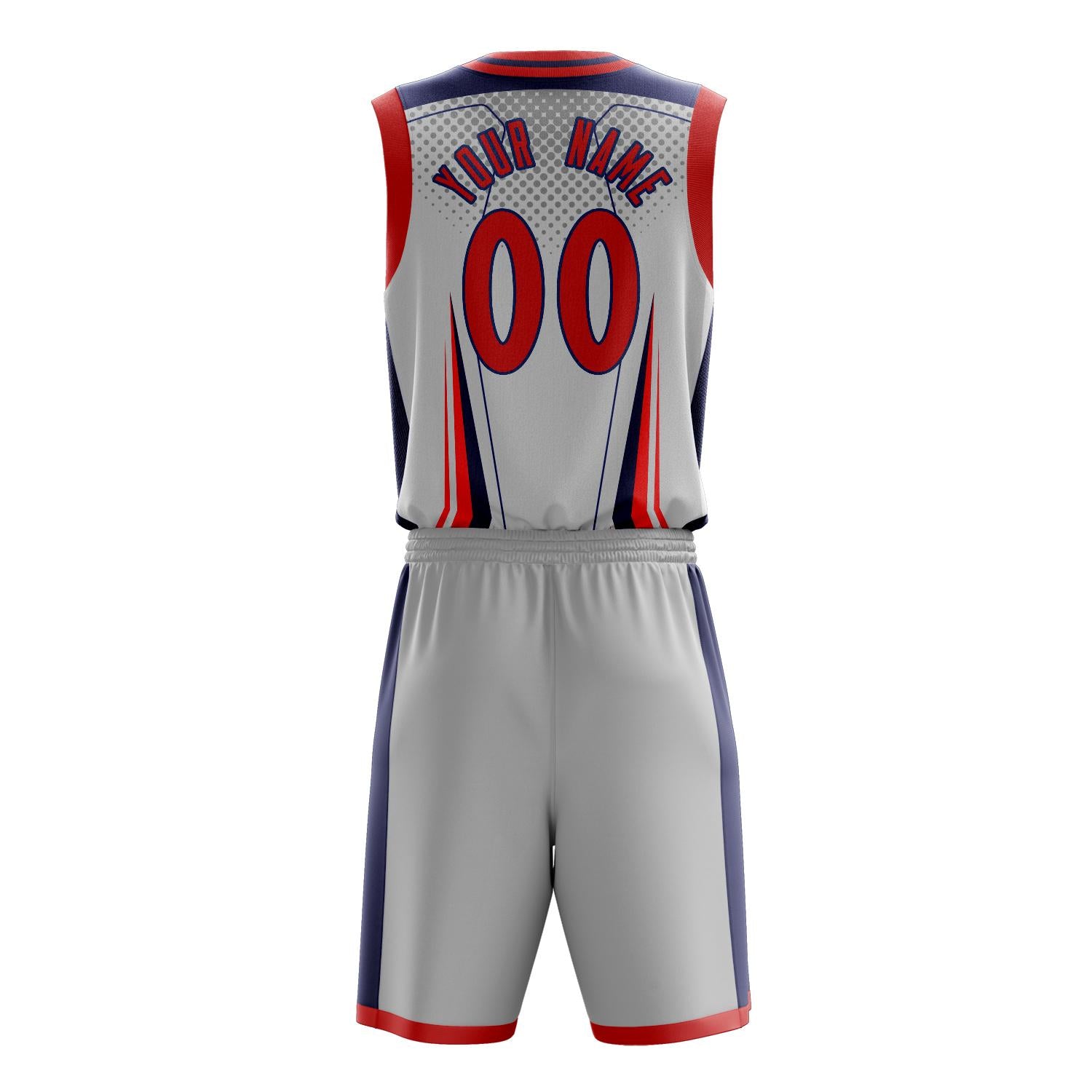 Benutzerdefiniertes Professionelles Weiß Rot Basketballtrikot-Set