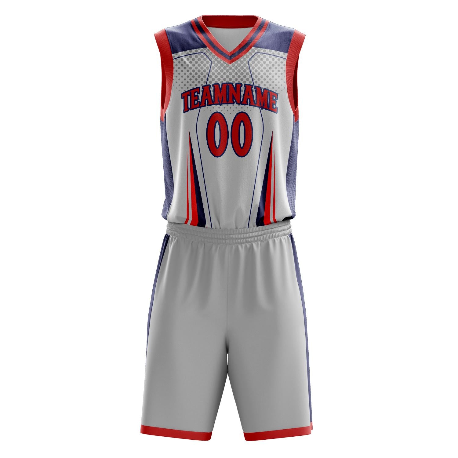 Custom Professional White Red Basketball Jersey Set