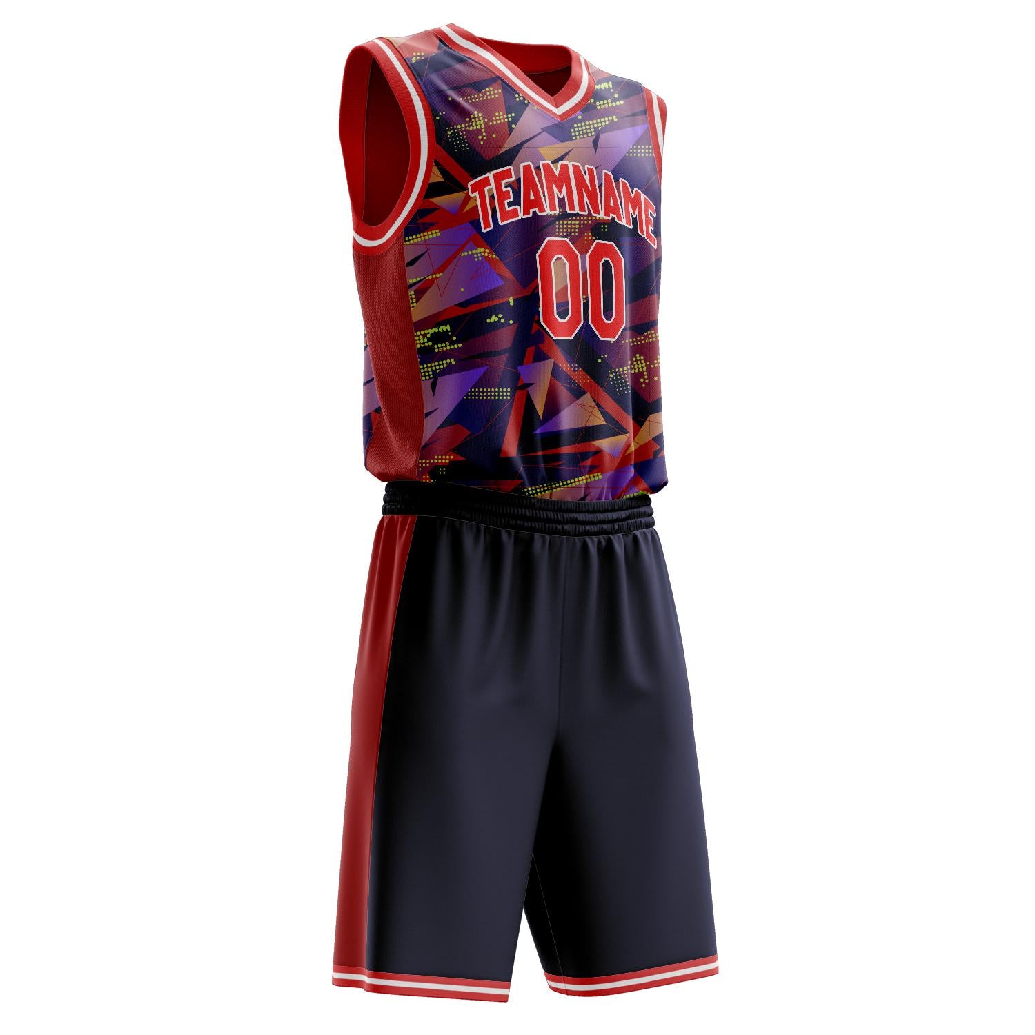 Benutzerdefiniertes Professionelles Rot Weiß Basketballtrikot-Set