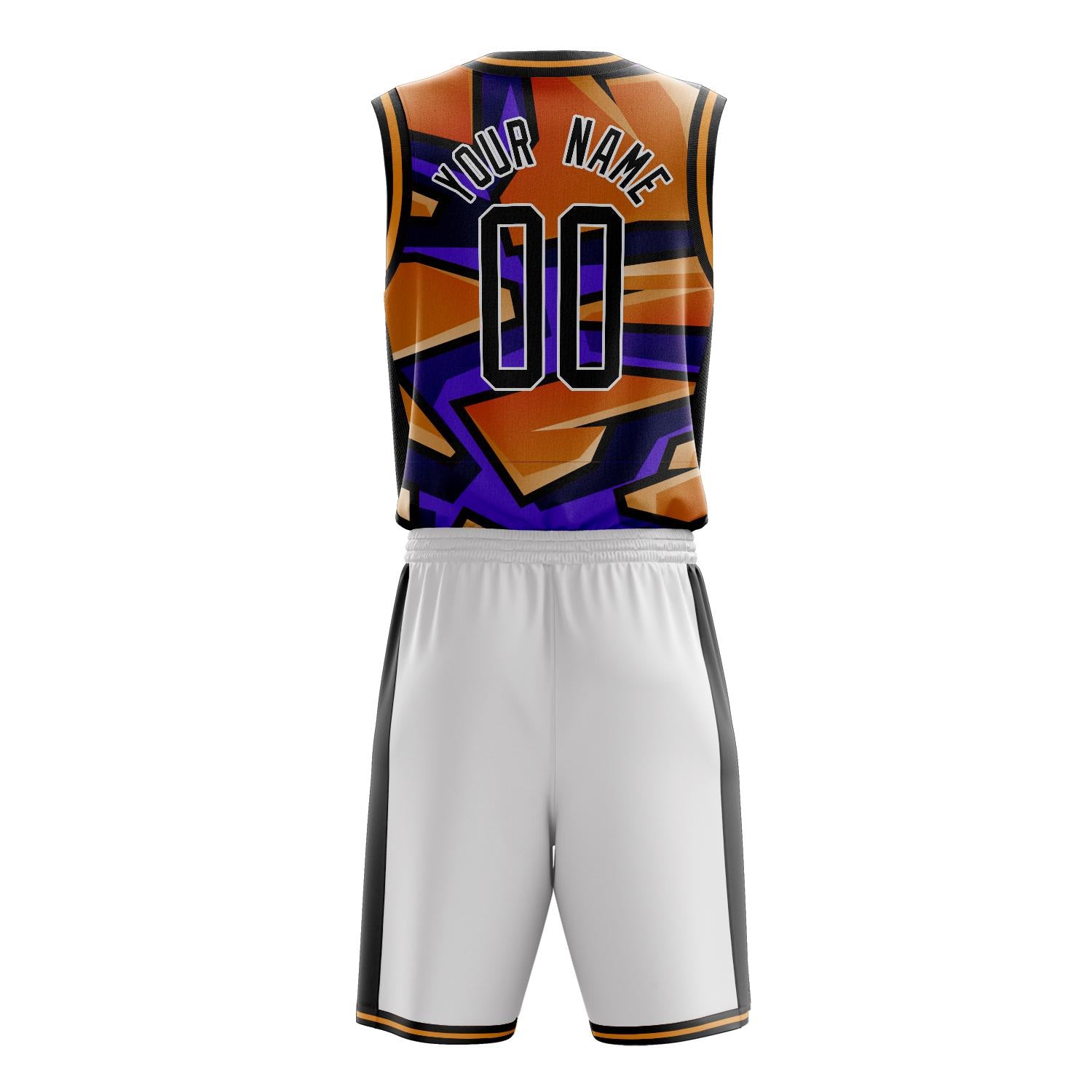 Custom Professional Orange Purple Basketball Jersey Set