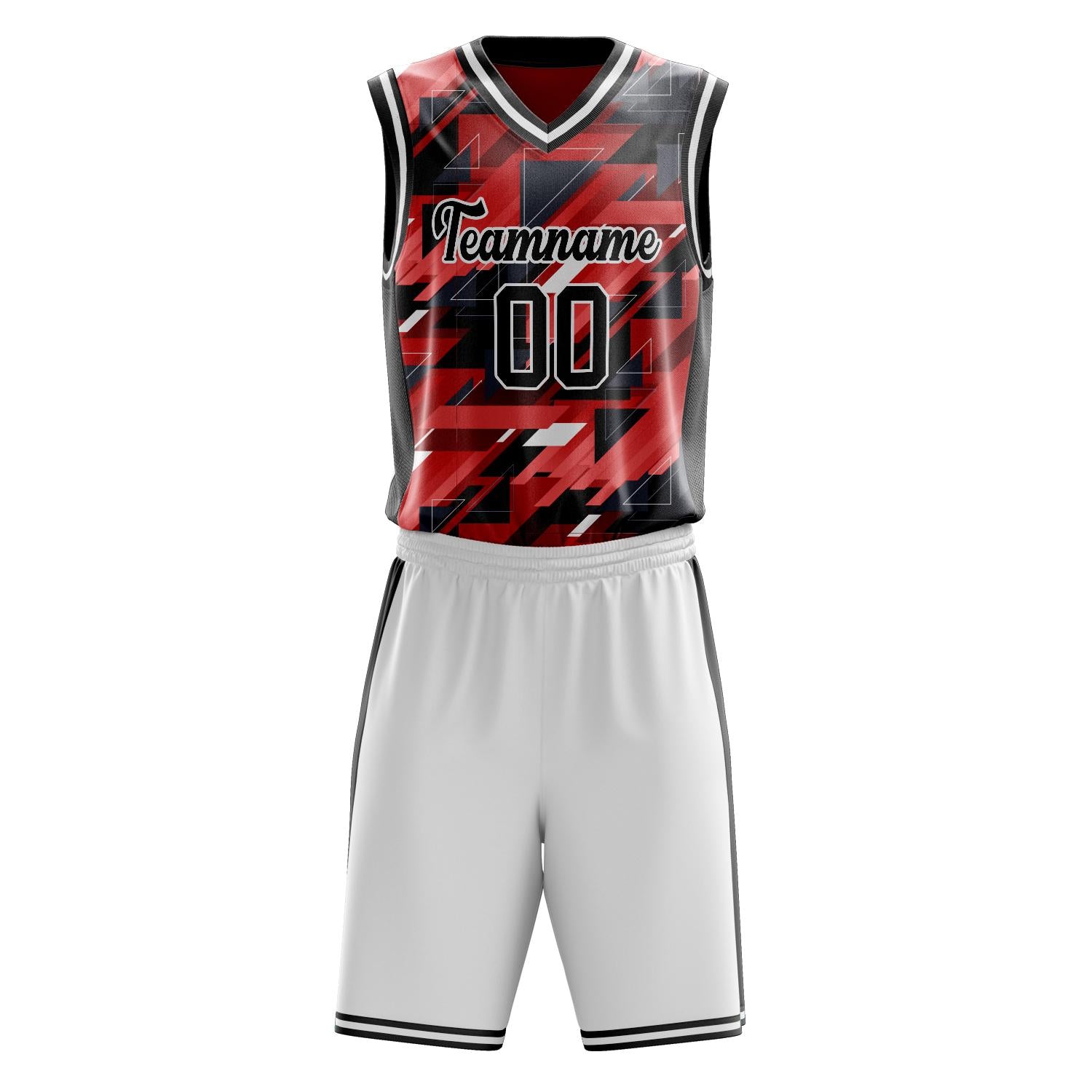 Custom Professional Red Black Basketball Jersey Set