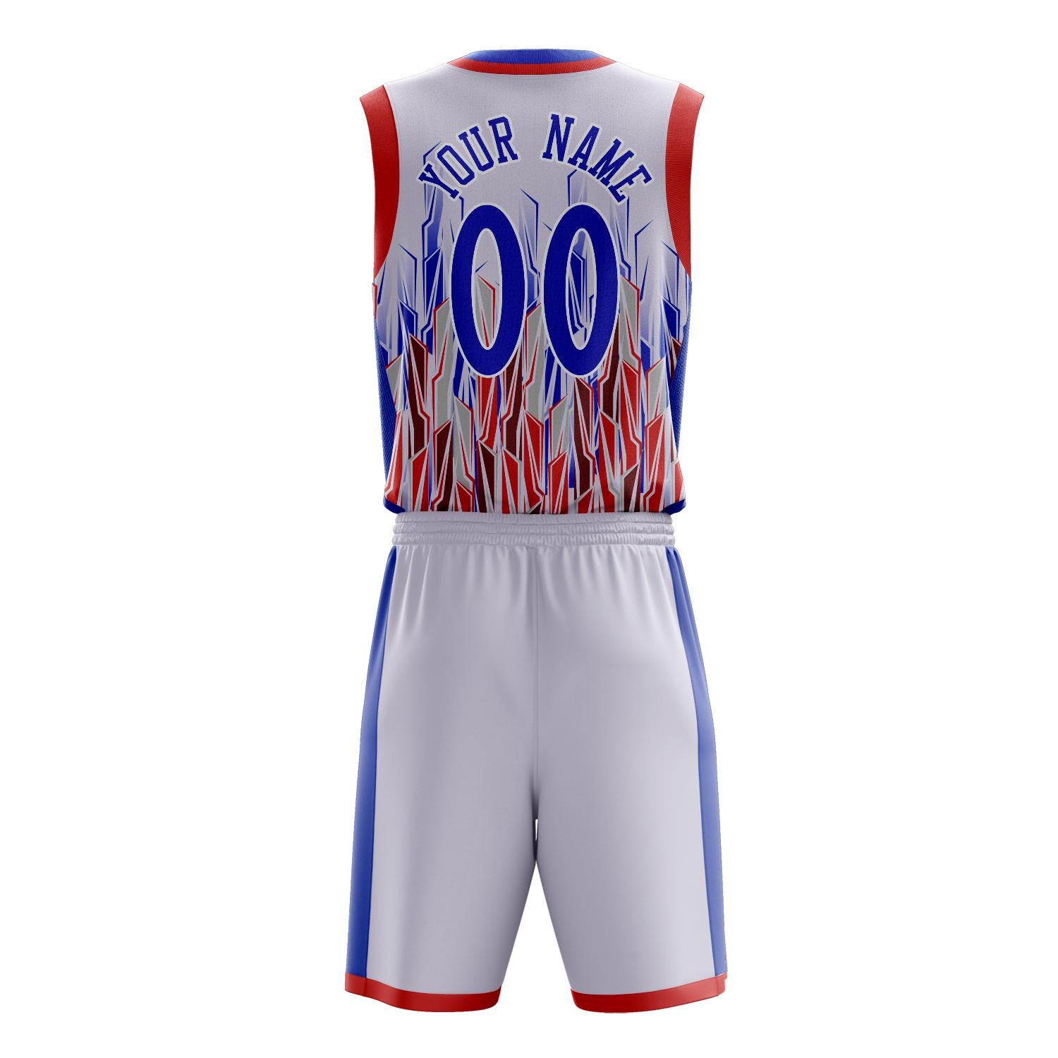 Custom Professional White Royal Blue Basketball Jersey Set