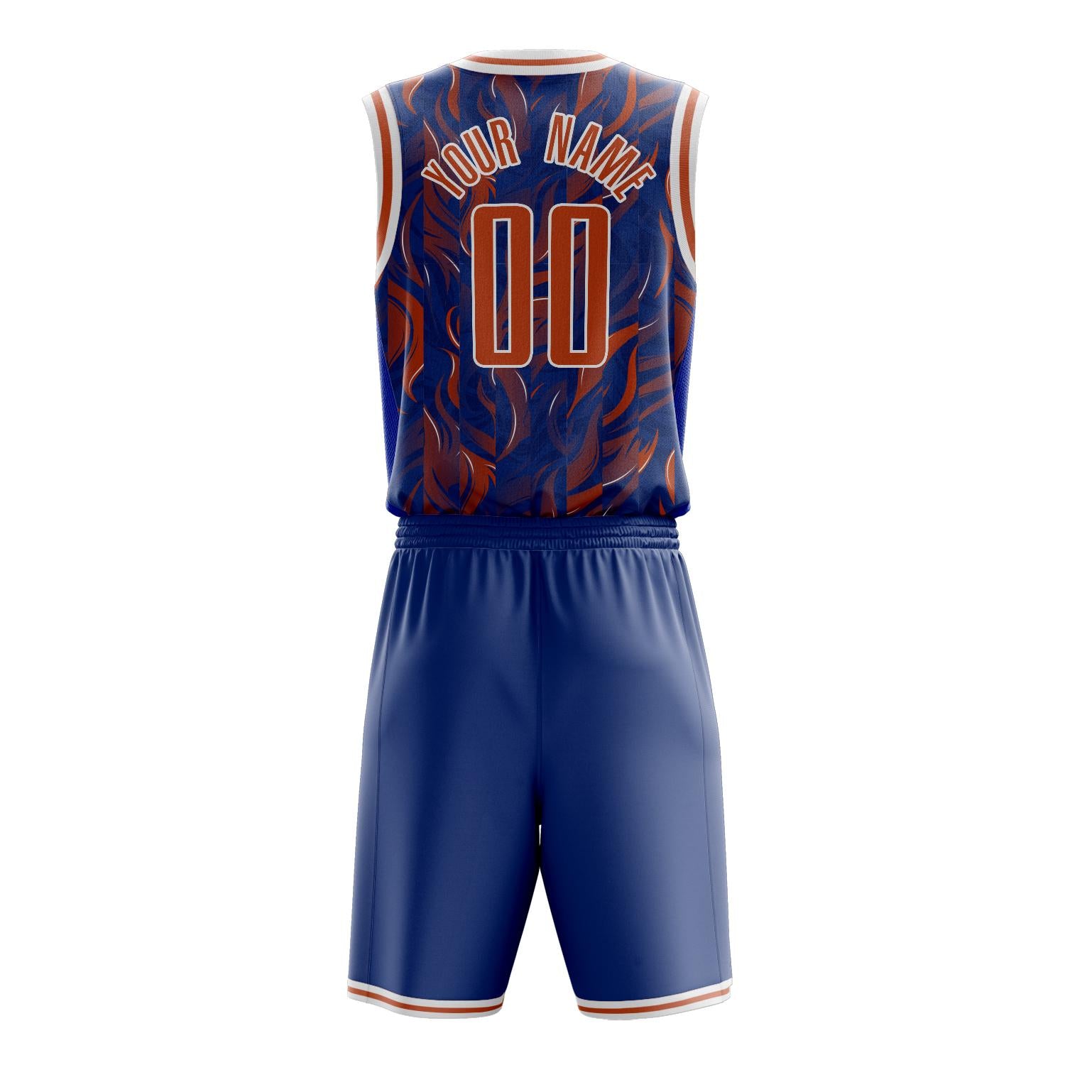 Benutzerdefiniertes Professionelles Orange Königsblau Basketballtrikot-Set