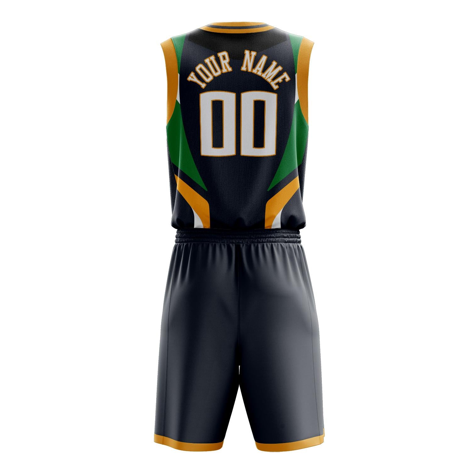 Benutzerdefiniertes Professionelles Grau Gold Basketballtrikot-Set