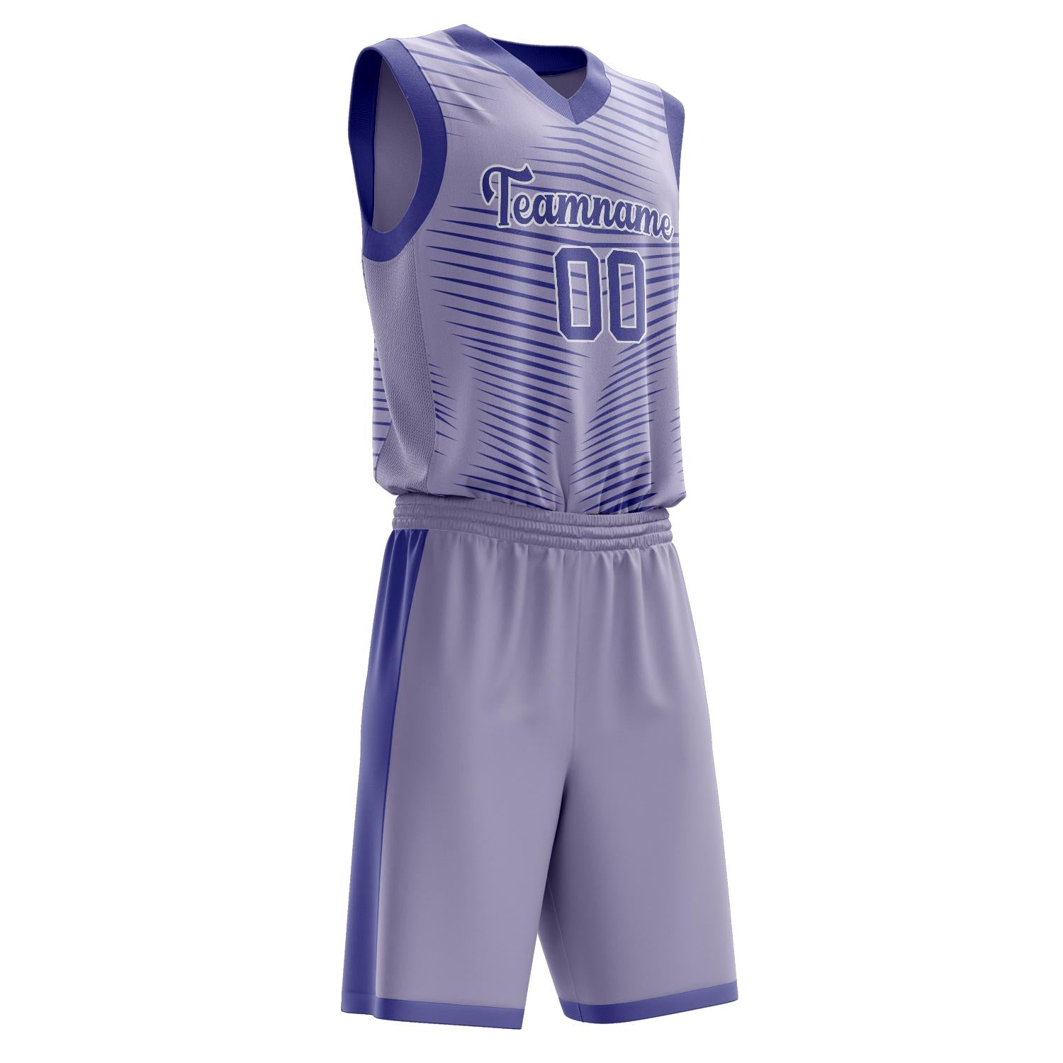Benutzerdefiniertes Professionelles Lila Weiß Basketballtrikot-Set