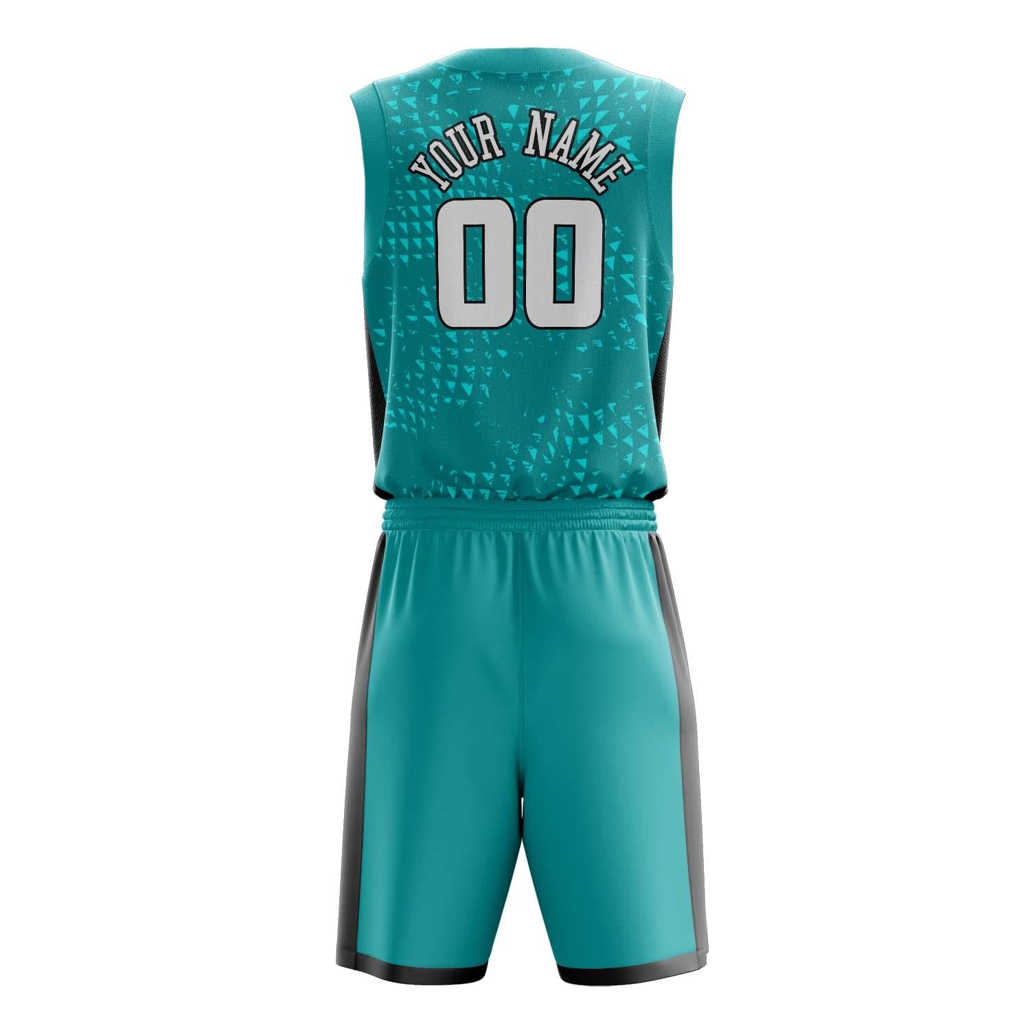 Custom Professional Teal Gray Basketball Jersey Set