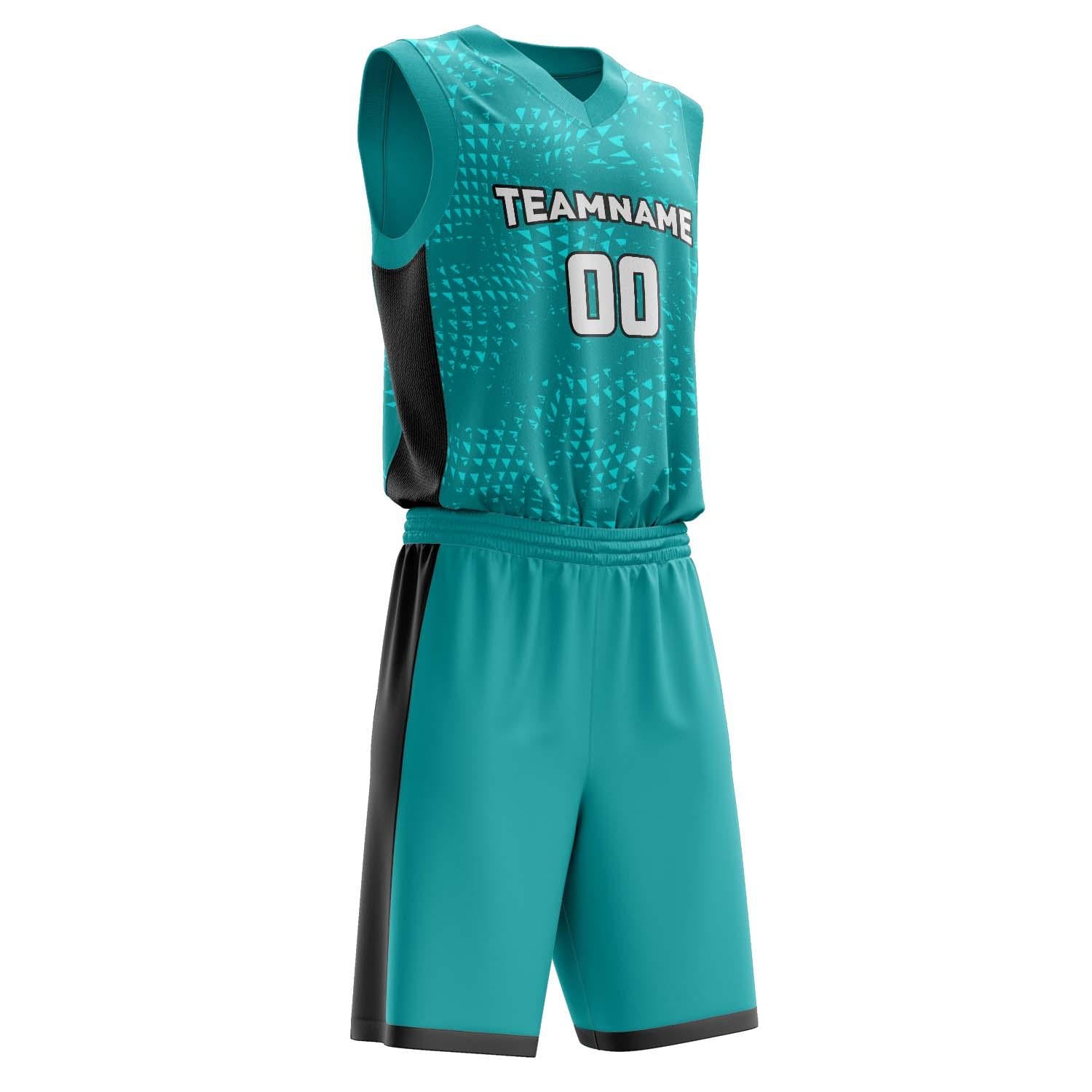 Custom Professional Teal Gray Basketball Jersey Set