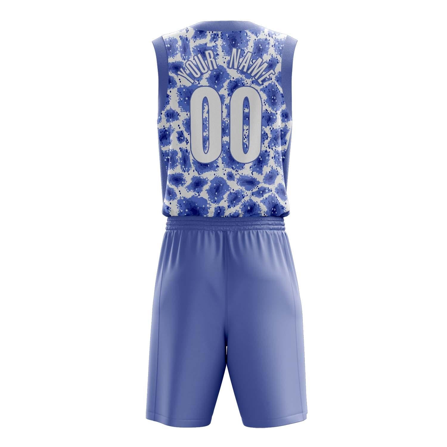 Benutzerdefiniertes Professionelles Blau Weiß Basketballtrikot-Set