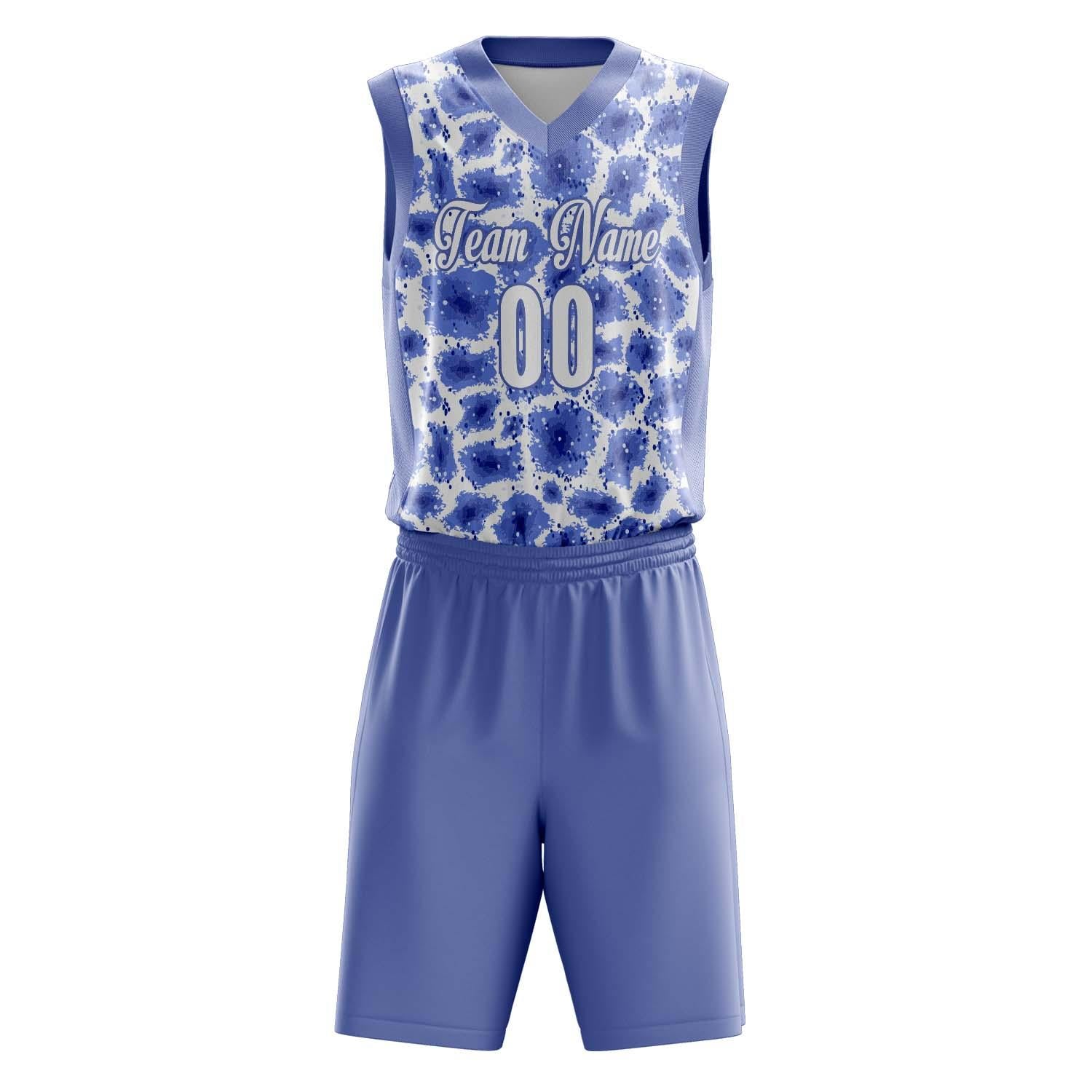 Custom Professional Blue White Basketball Jersey Set