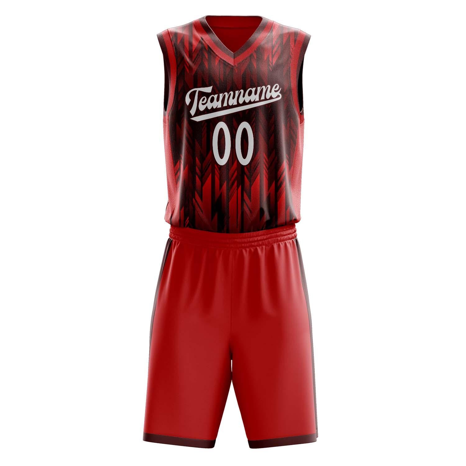 Custom Professional Red White Basketball Jersey Set