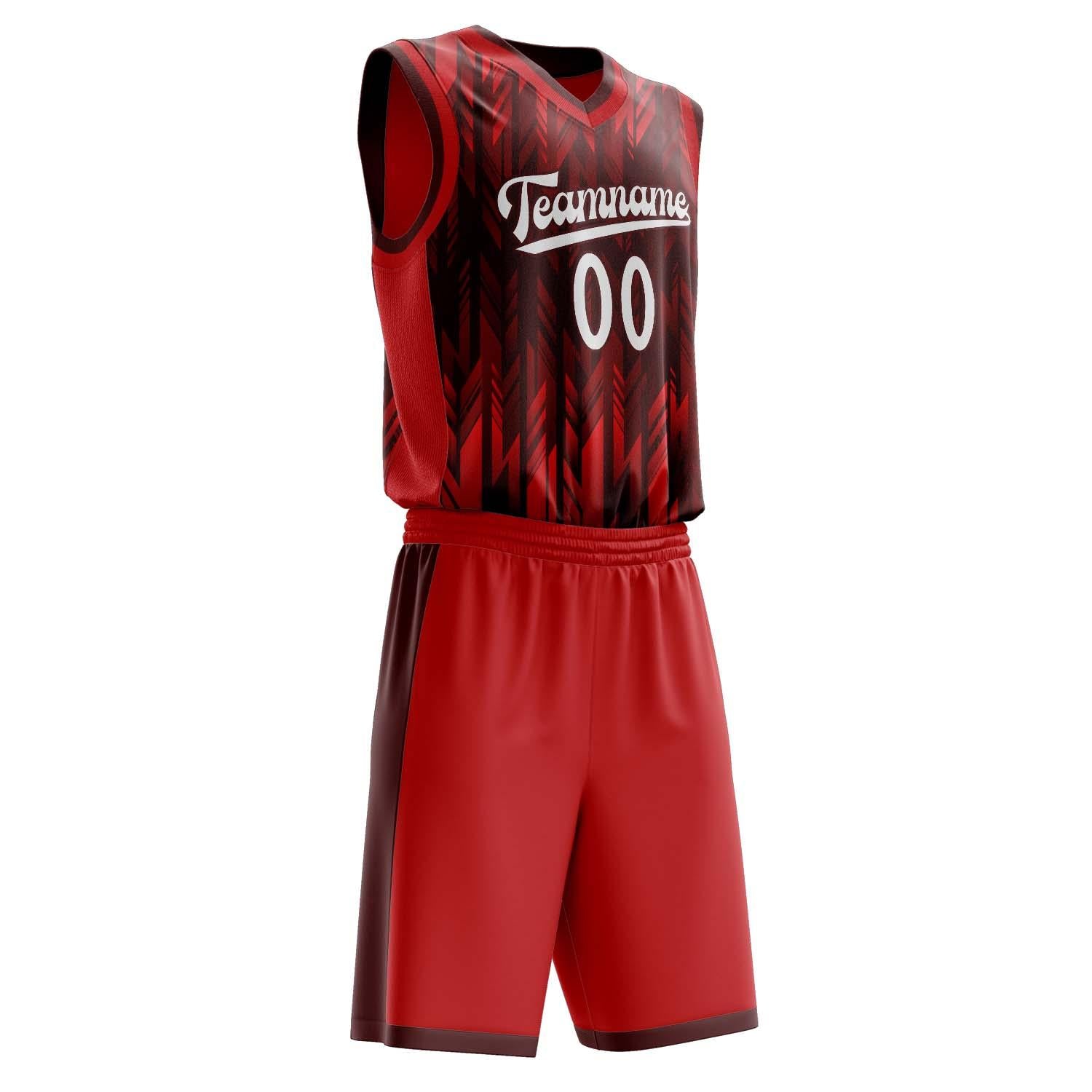 Benutzerdefiniertes Professionelles Rot Weiß Basketballtrikot-Set